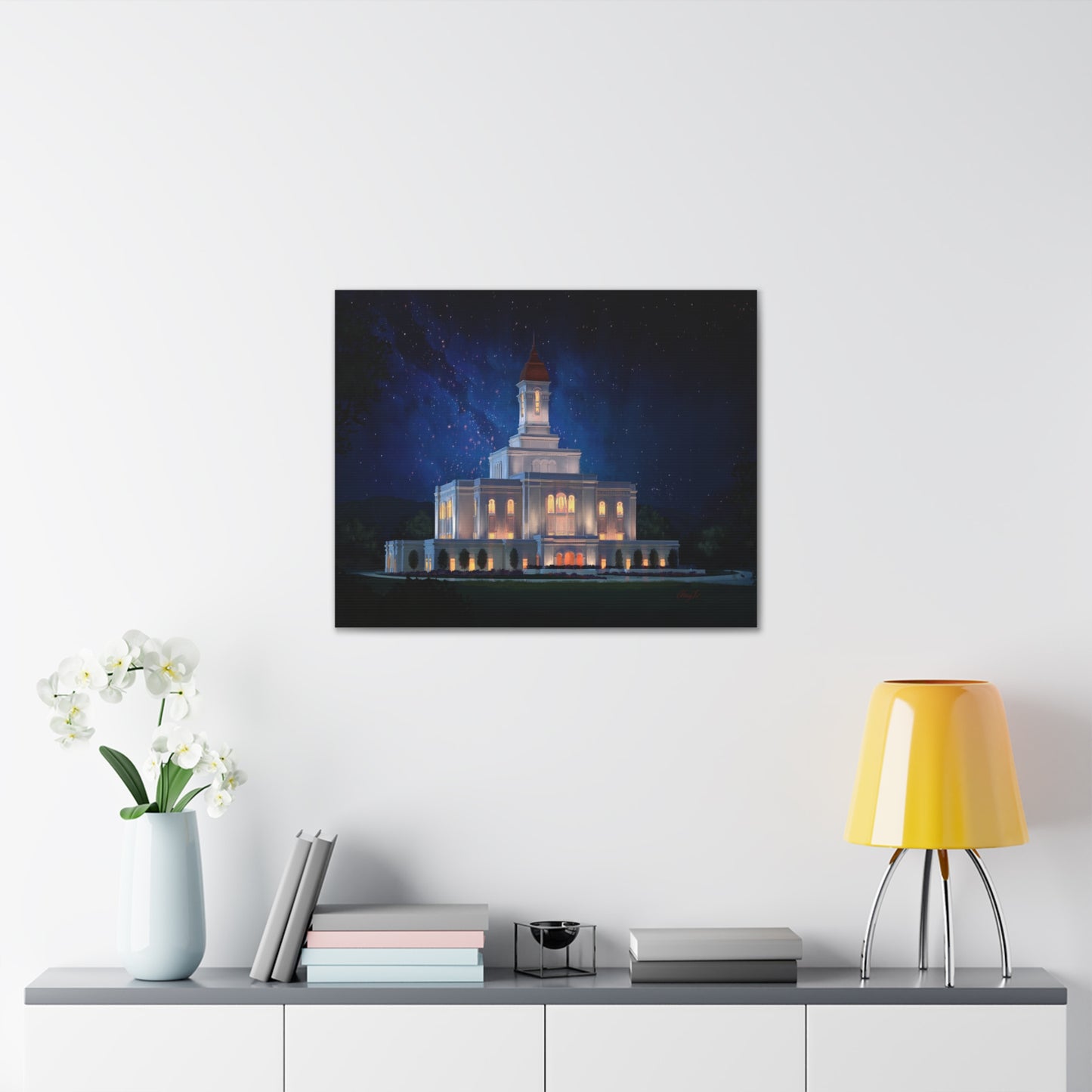 Canvas Gallery Wrap--Deseret Peak Temple--Night Sky, by Chaz Walgamott