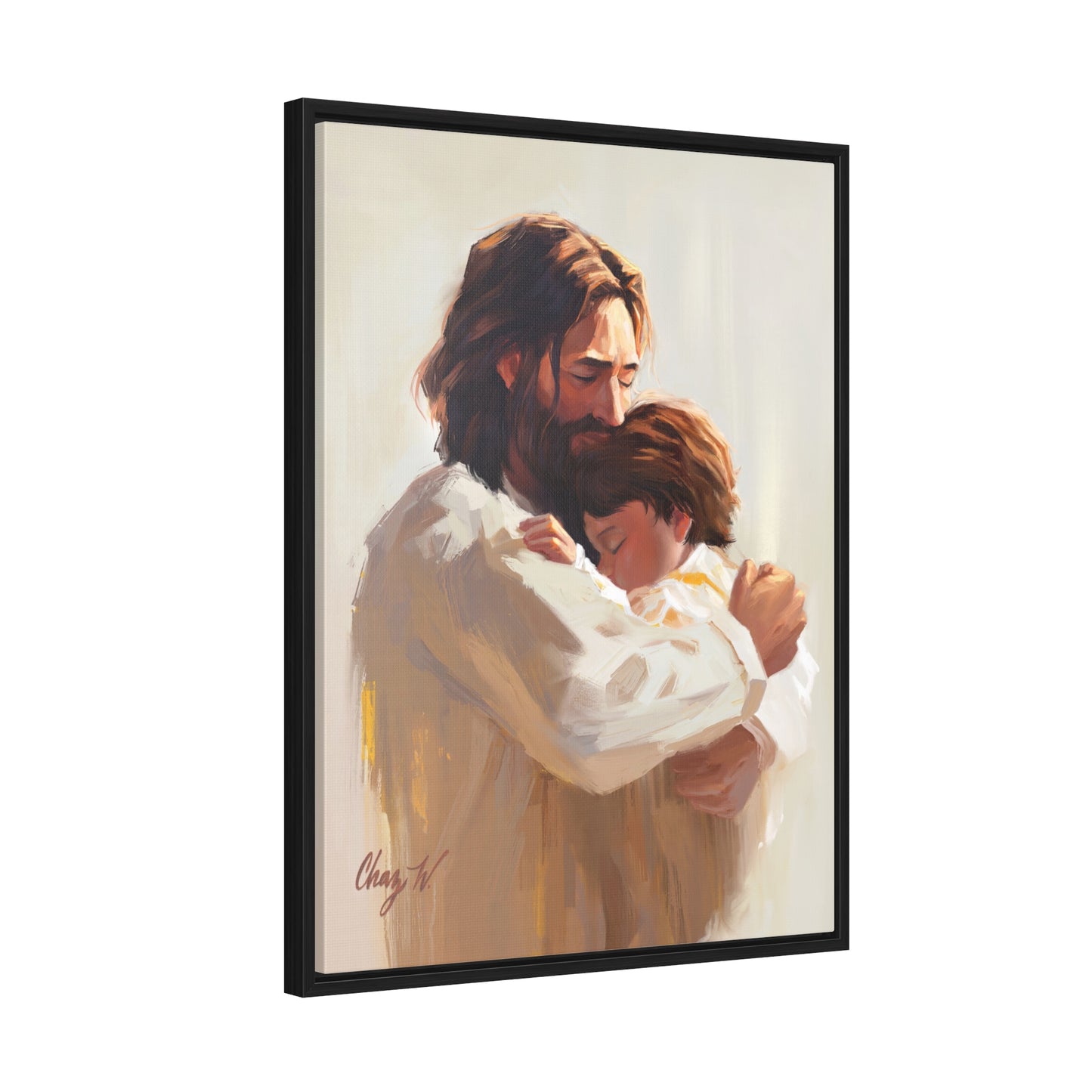 Framed canvas Wrap, Encircled in His Ever-Loving Arms, by Chaz Walgamott