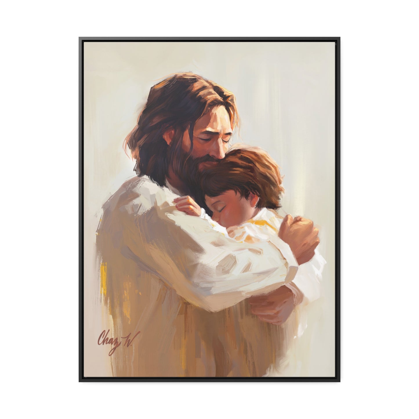 Framed canvas Wrap, Encircled in His Ever-Loving Arms, by Chaz Walgamott