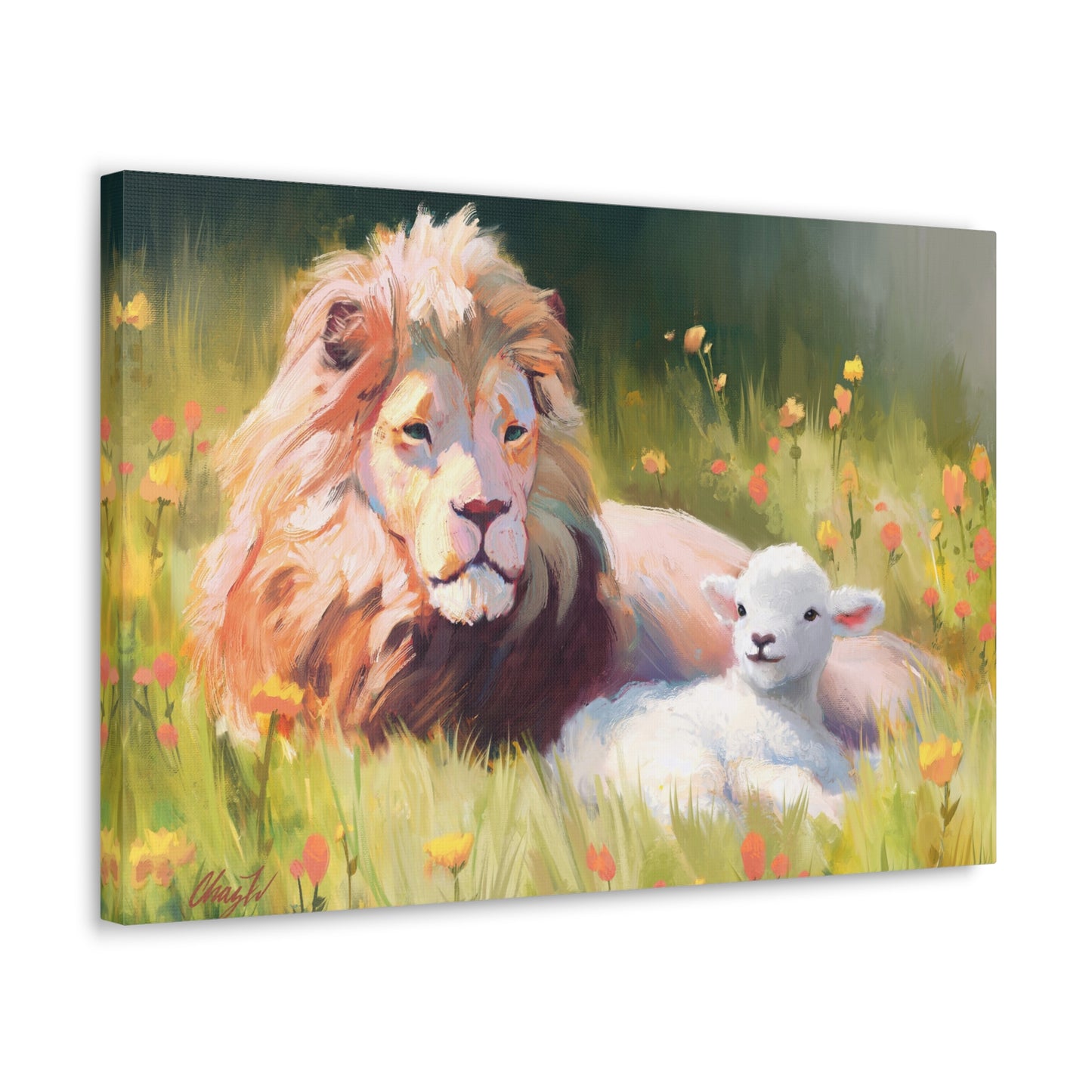 Canvas Gallery Wrap, The Lamb and the Lion, by Chaz Walgamott