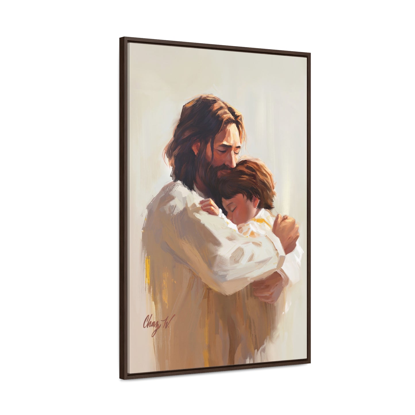 Framed canvas Wrap, Encircled in His Ever-Loving Arms, by Chaz Walgamott