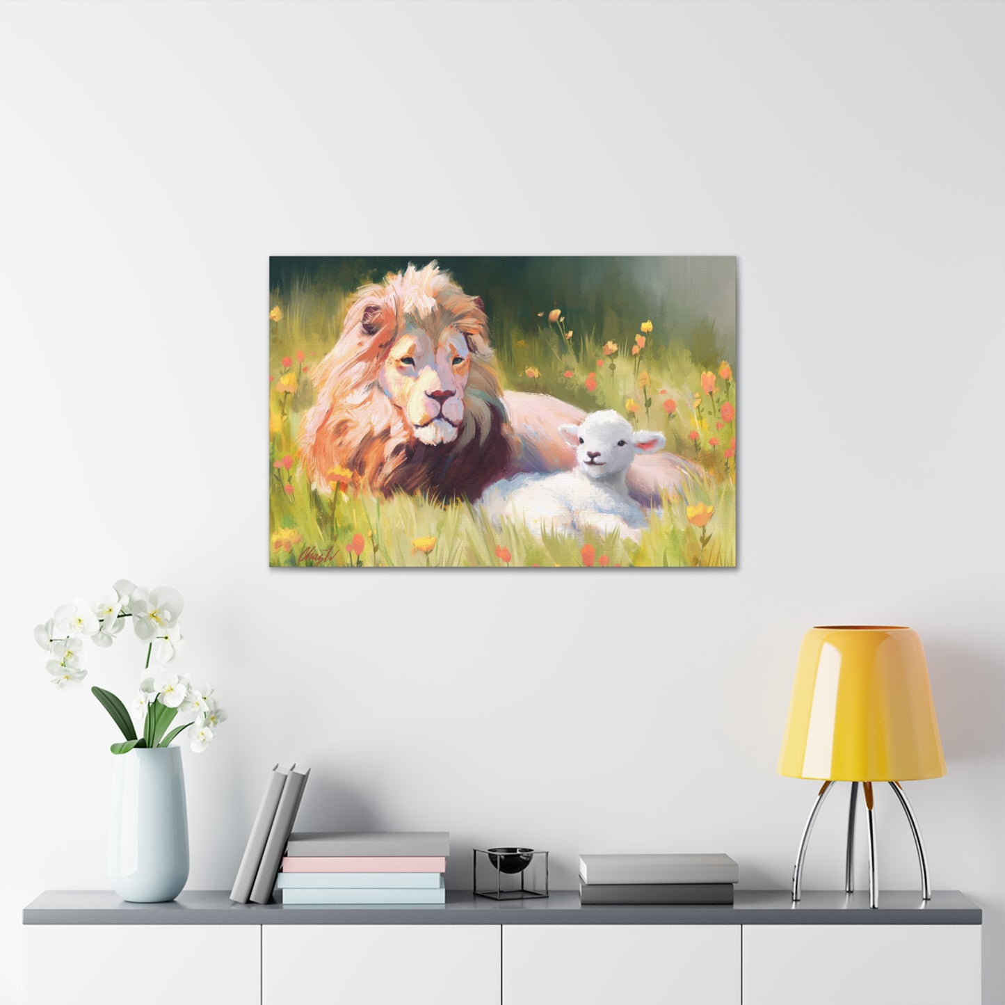 Canvas Gallery Wrap, The Lamb and the Lion, by Chaz Walgamott