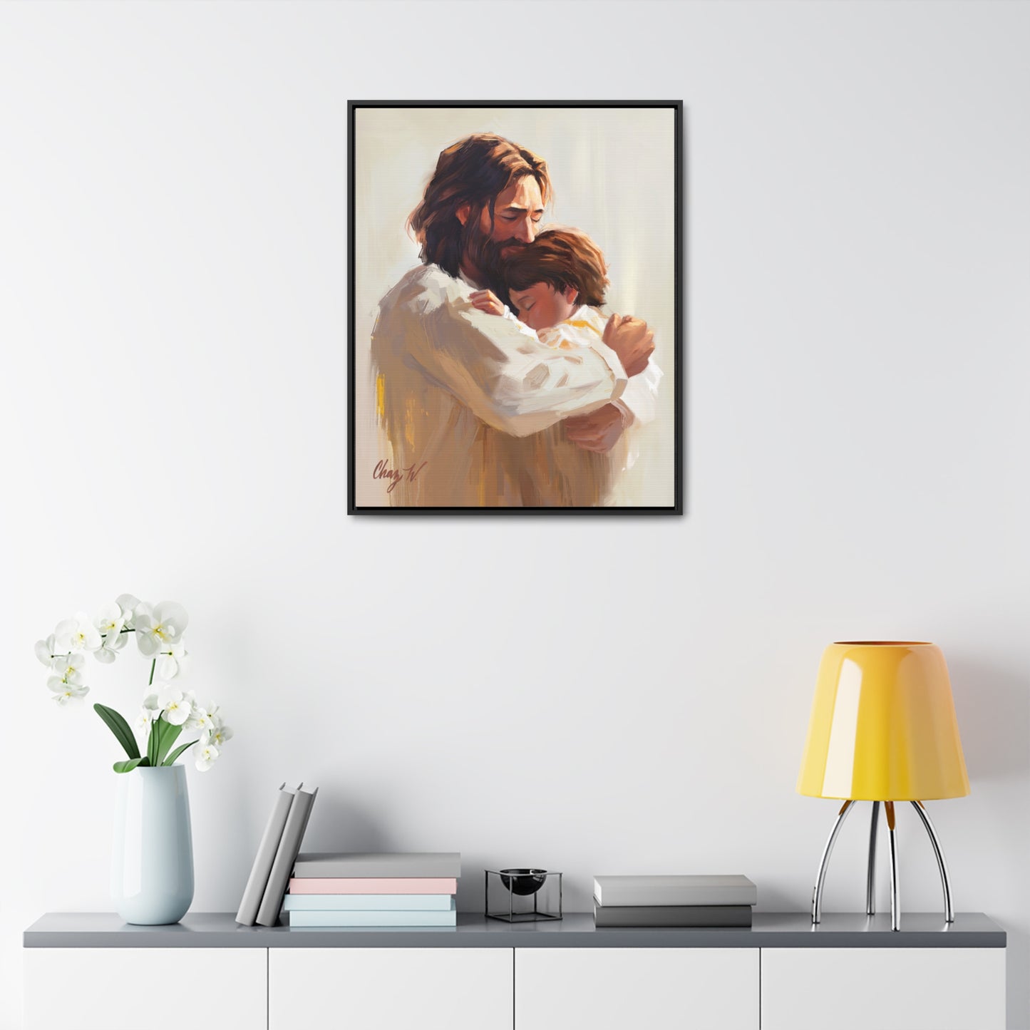 Framed canvas Wrap, Encircled in His Ever-Loving Arms, by Chaz Walgamott