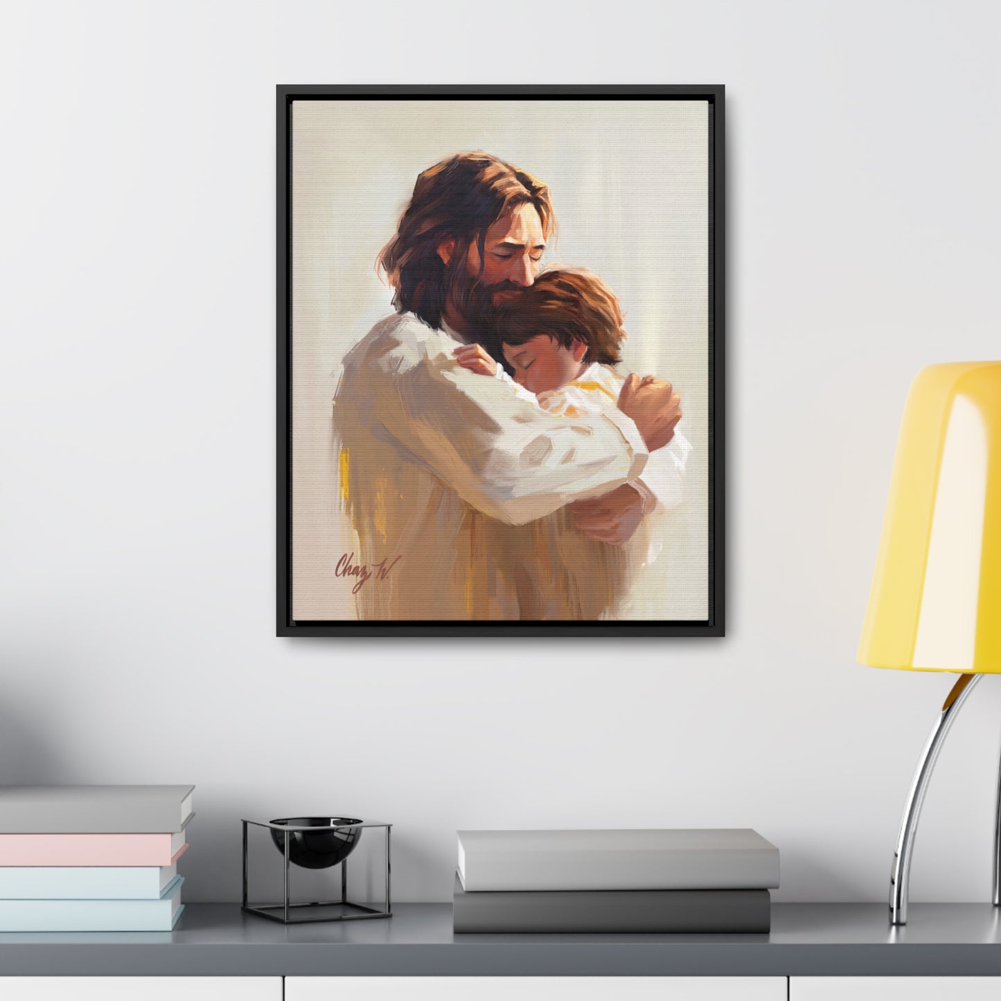 Framed canvas Wrap, Encircled in His Ever-Loving Arms, by Chaz Walgamott