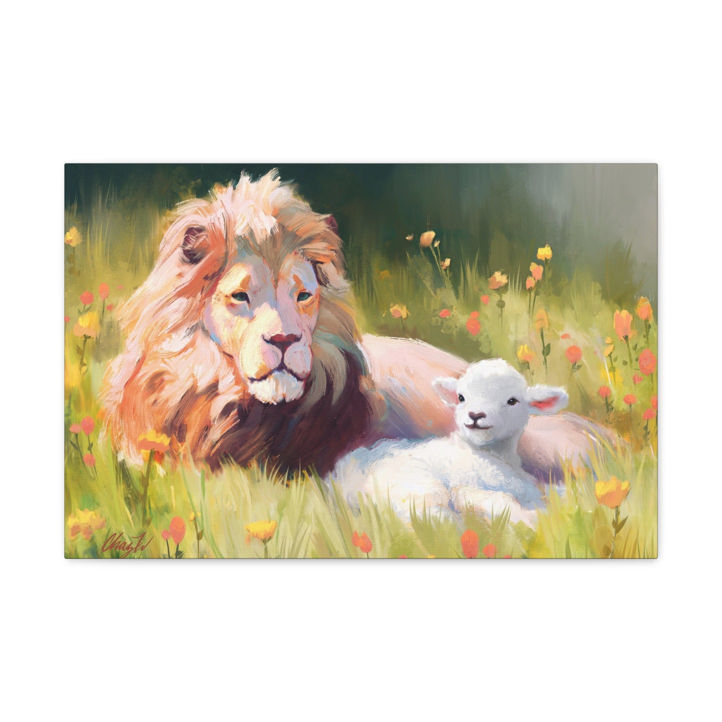 Canvas Gallery Wrap, The Lamb and the Lion, by Chaz Walgamott