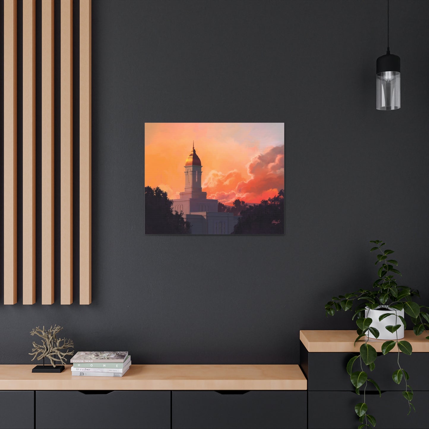 Canvas Gallery Wrap--Deseret Peak Temple--Sunset, by Chaz Walgamott