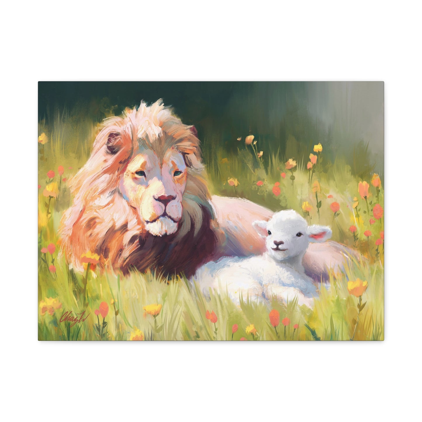 Canvas Gallery Wrap, The Lamb and the Lion, by Chaz Walgamott