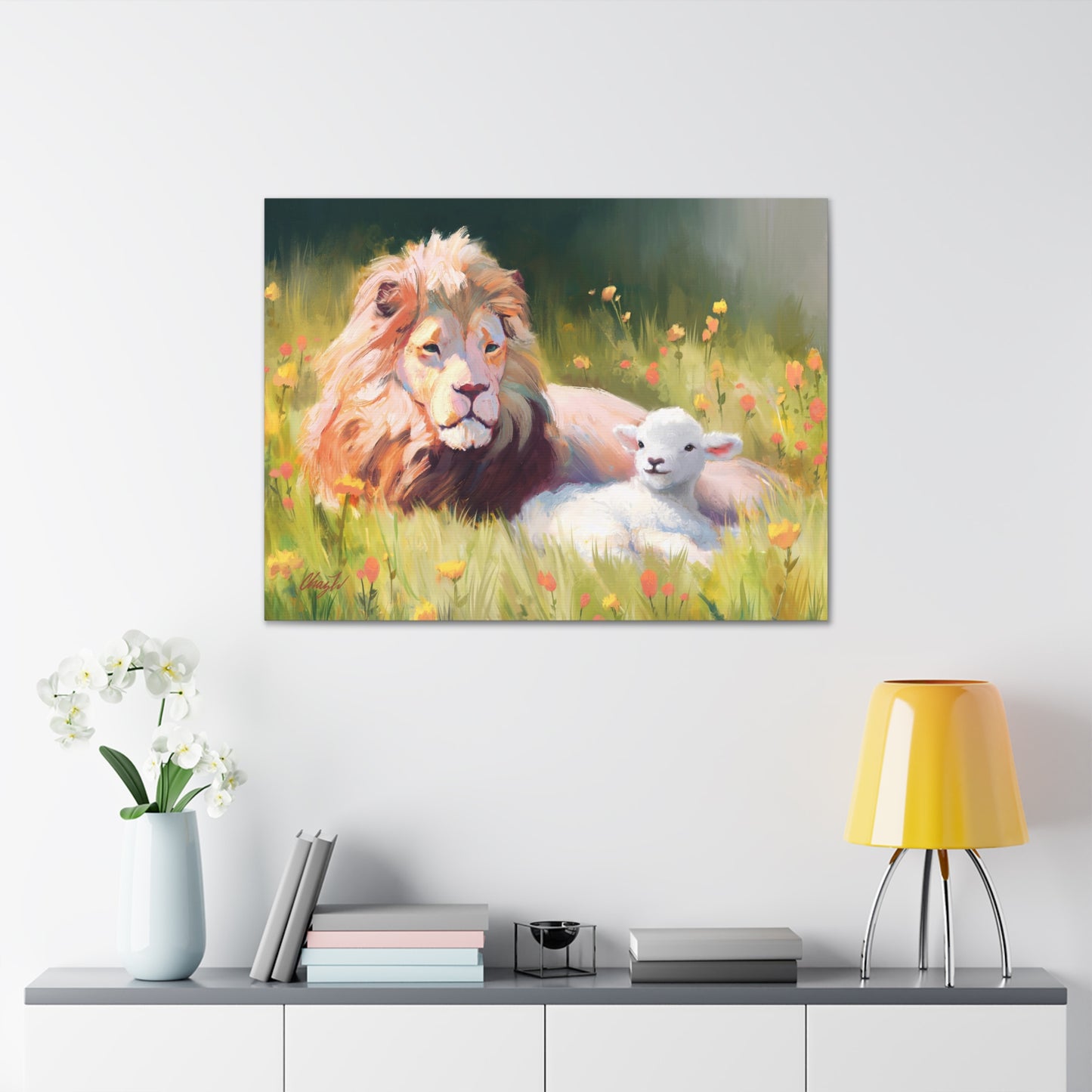 Canvas Gallery Wrap, The Lamb and the Lion, by Chaz Walgamott