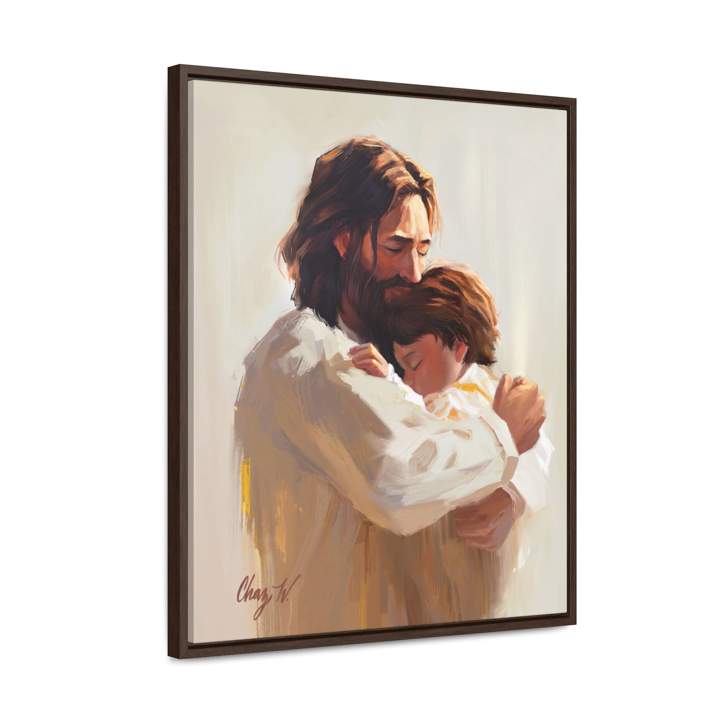 Framed canvas Wrap, Encircled in His Ever-Loving Arms, by Chaz Walgamott