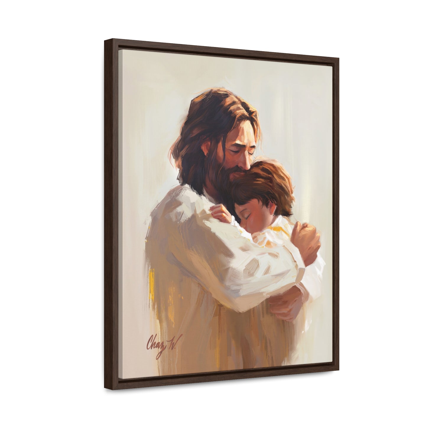 Framed canvas Wrap, Encircled in His Ever-Loving Arms, by Chaz Walgamott