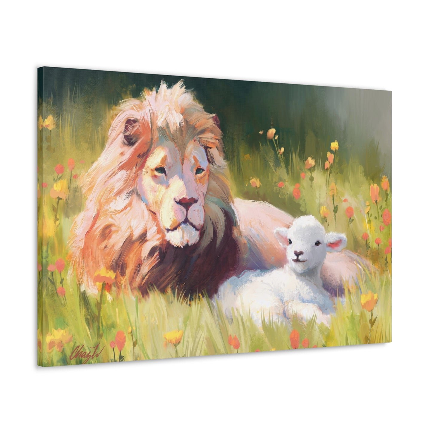 Canvas Gallery Wrap, The Lamb and the Lion, by Chaz Walgamott