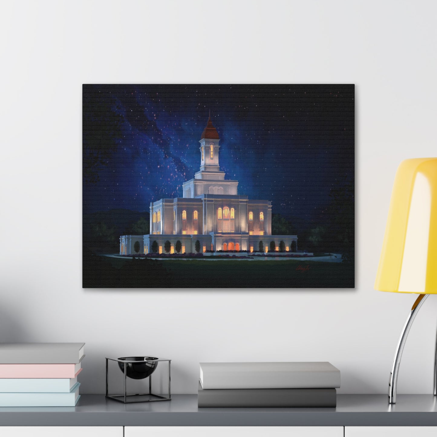 Canvas Gallery Wrap--Deseret Peak Temple--Night Sky, by Chaz Walgamott