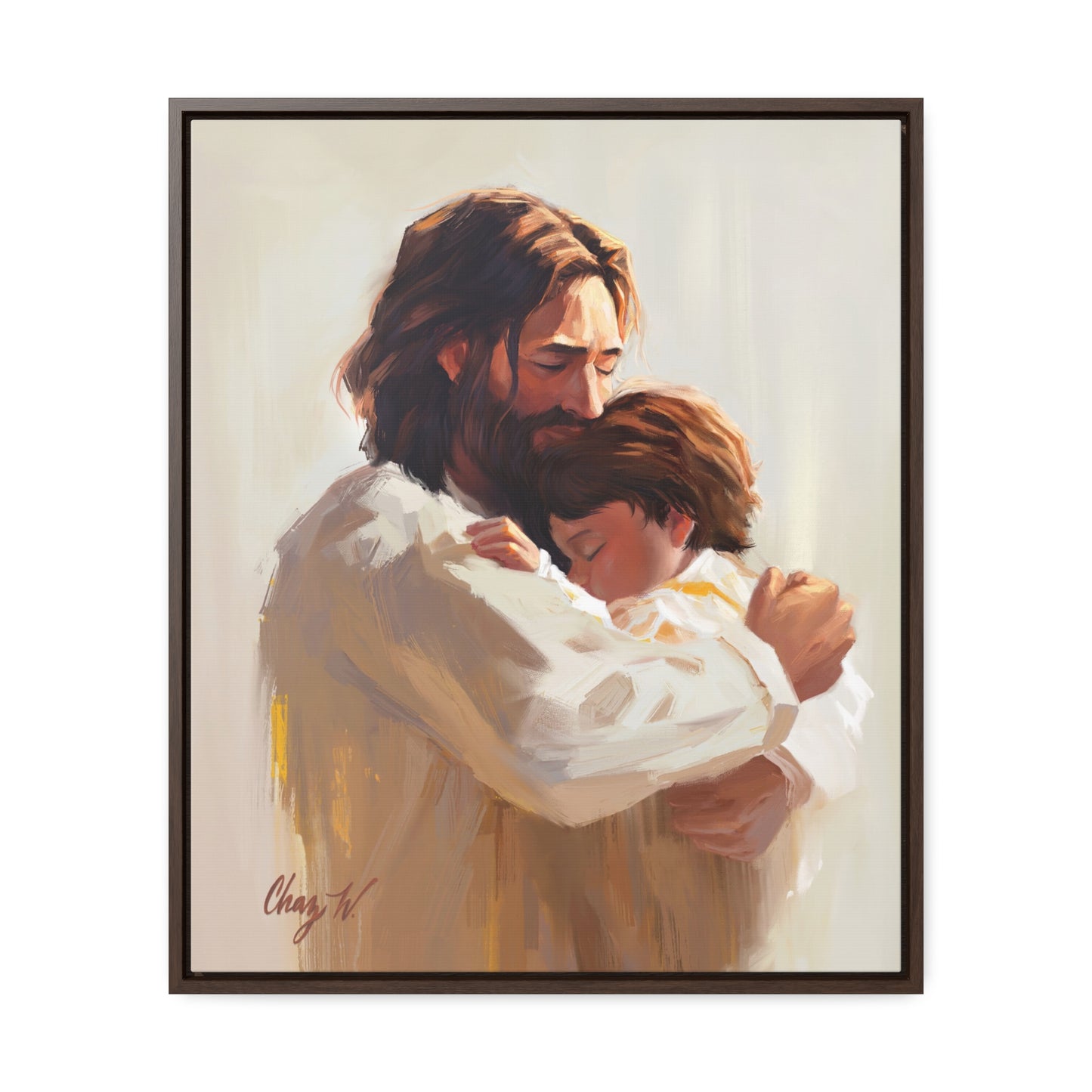 Framed canvas Wrap, Encircled in His Ever-Loving Arms, by Chaz Walgamott