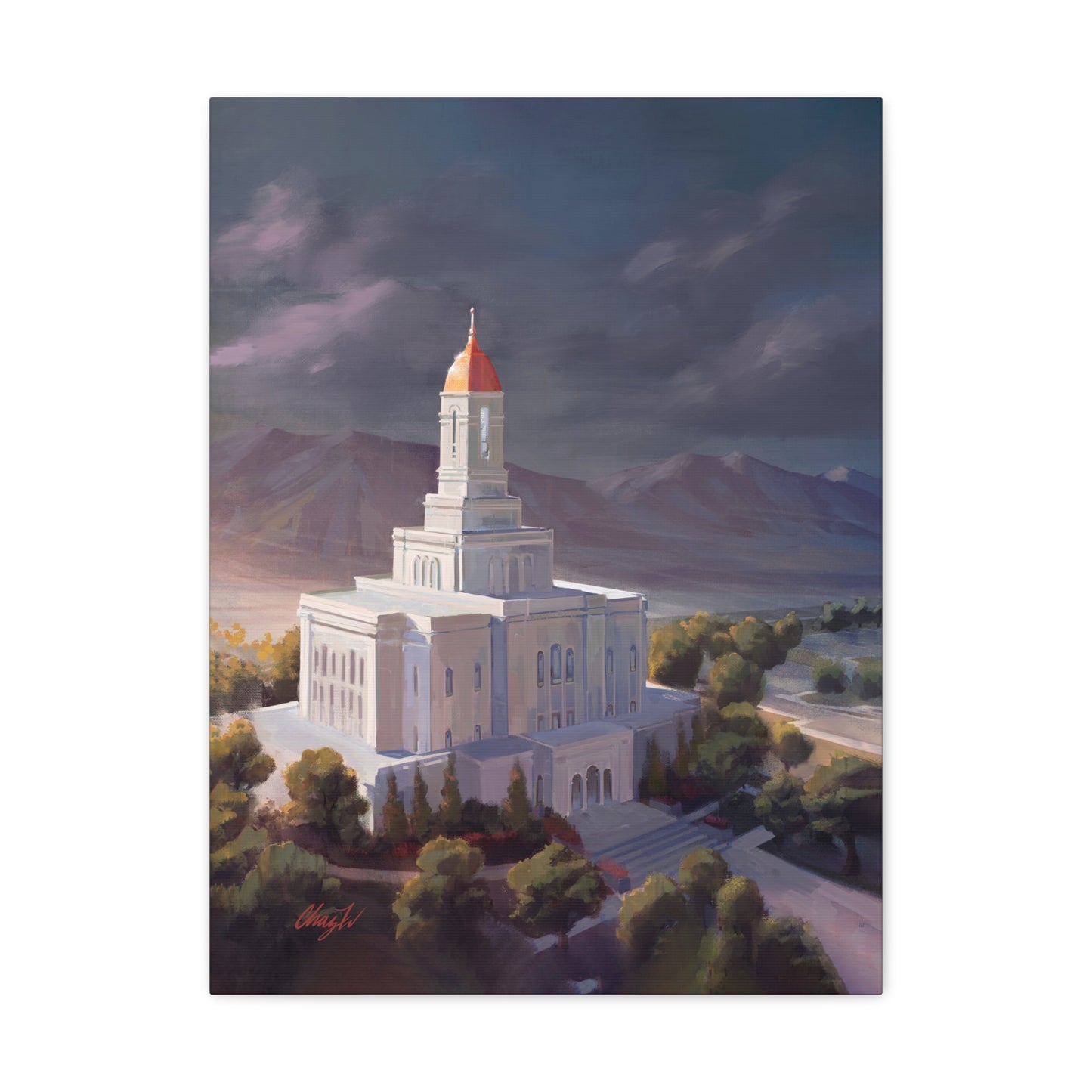 Canvas Gallery Wrap--Deseret Peak Temple--After the Storm, by Chaz Walgamott