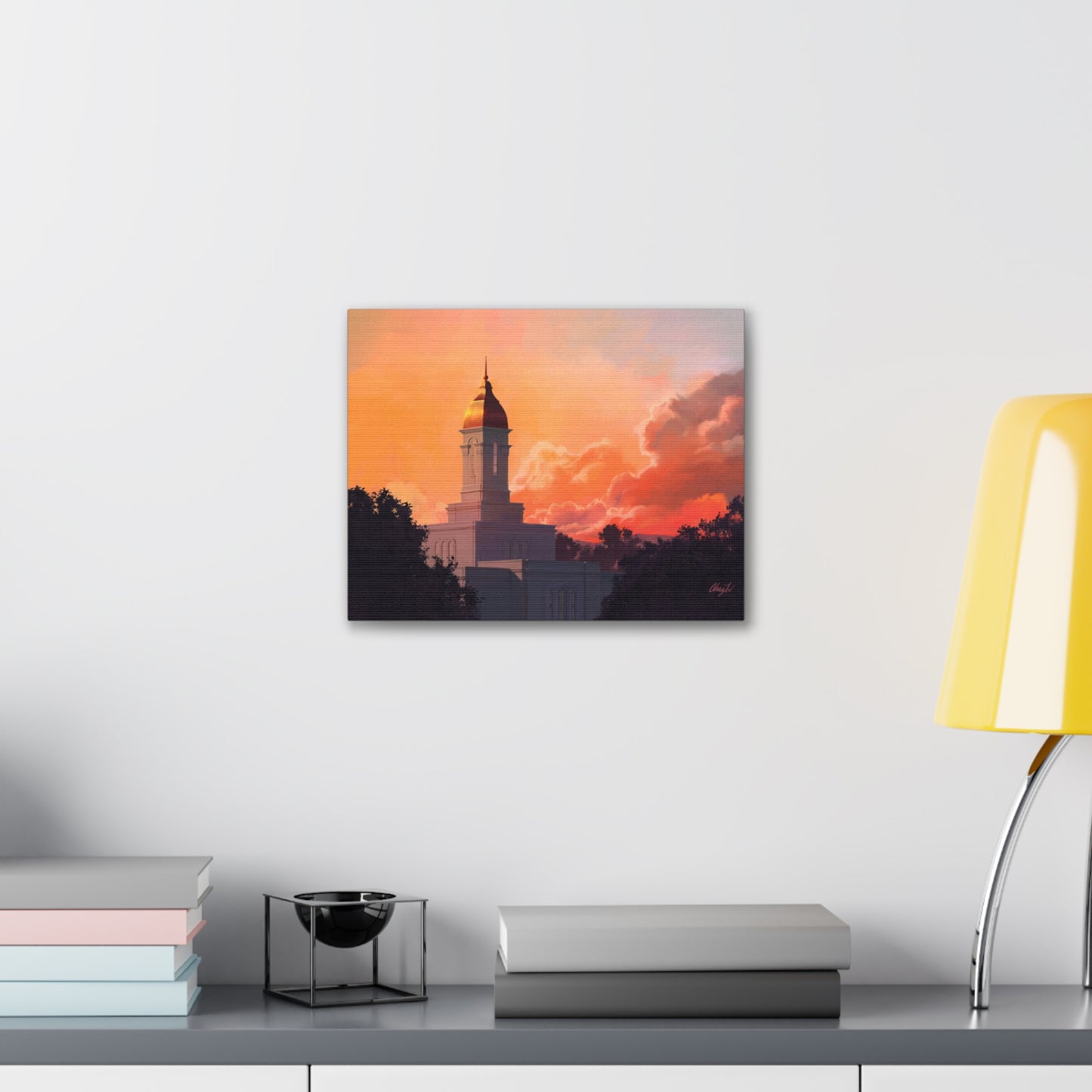 Canvas Gallery Wrap--Deseret Peak Temple--Sunset, by Chaz Walgamott