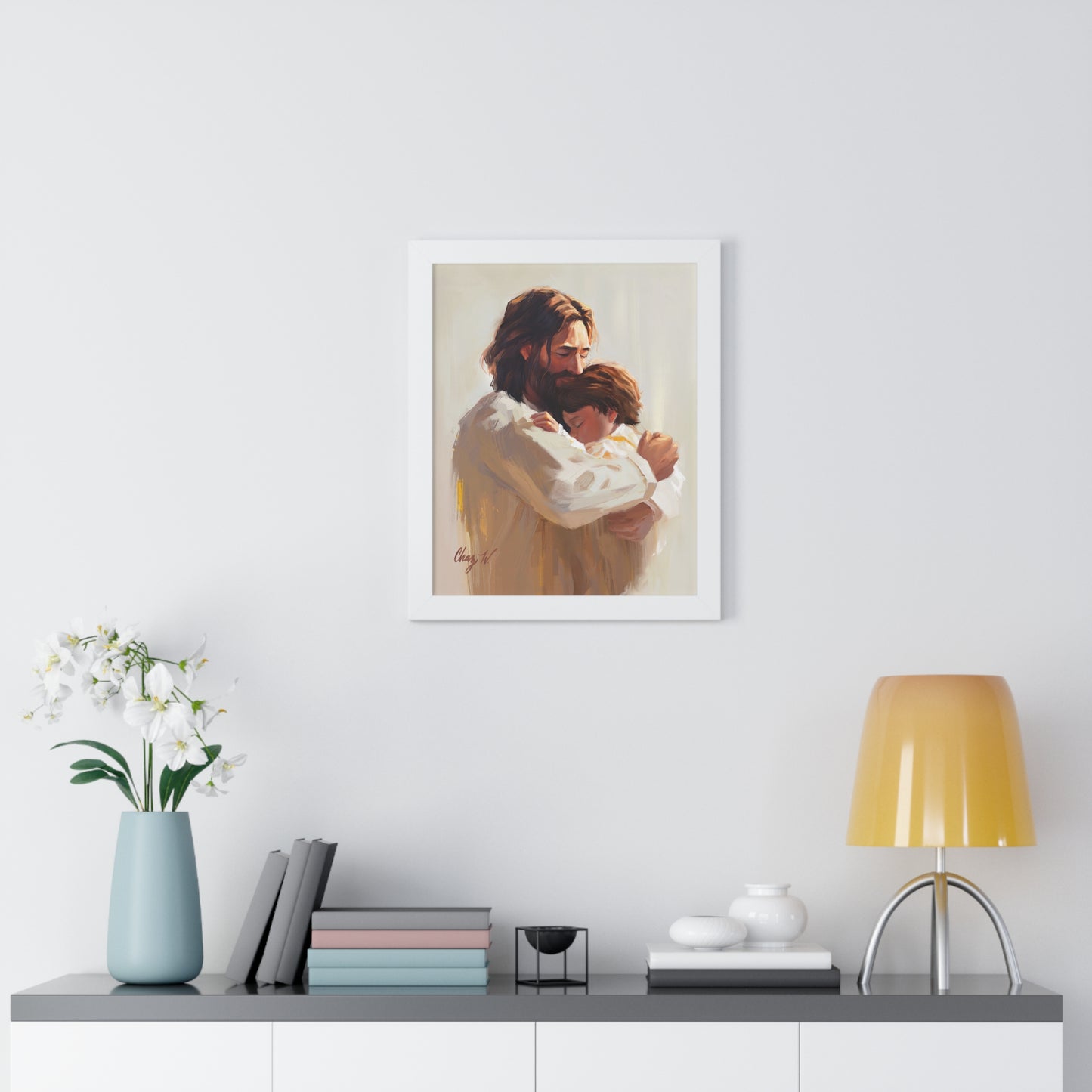 Framed Matte Print, Encircled in His Everloving Arms, by Chaz Walgamott