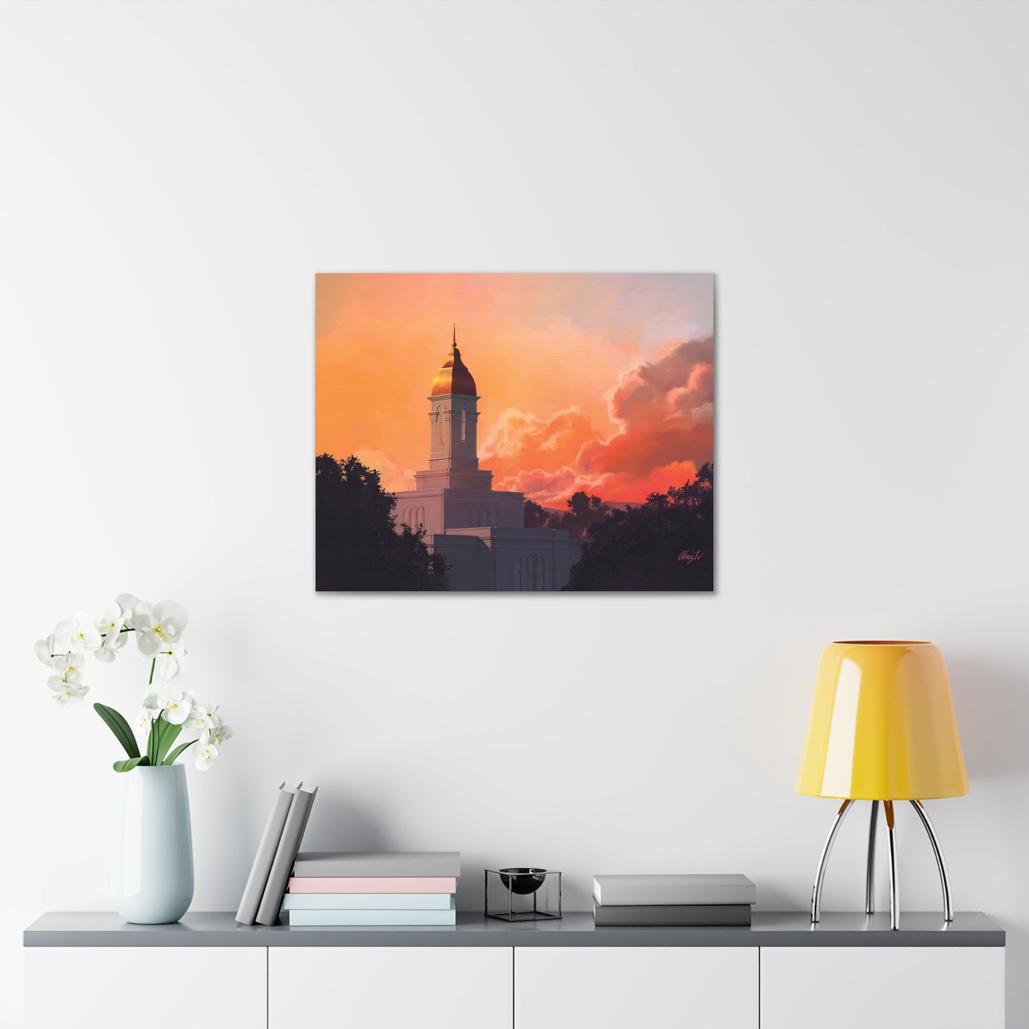 Canvas Gallery Wrap--Deseret Peak Temple--Sunset, by Chaz Walgamott