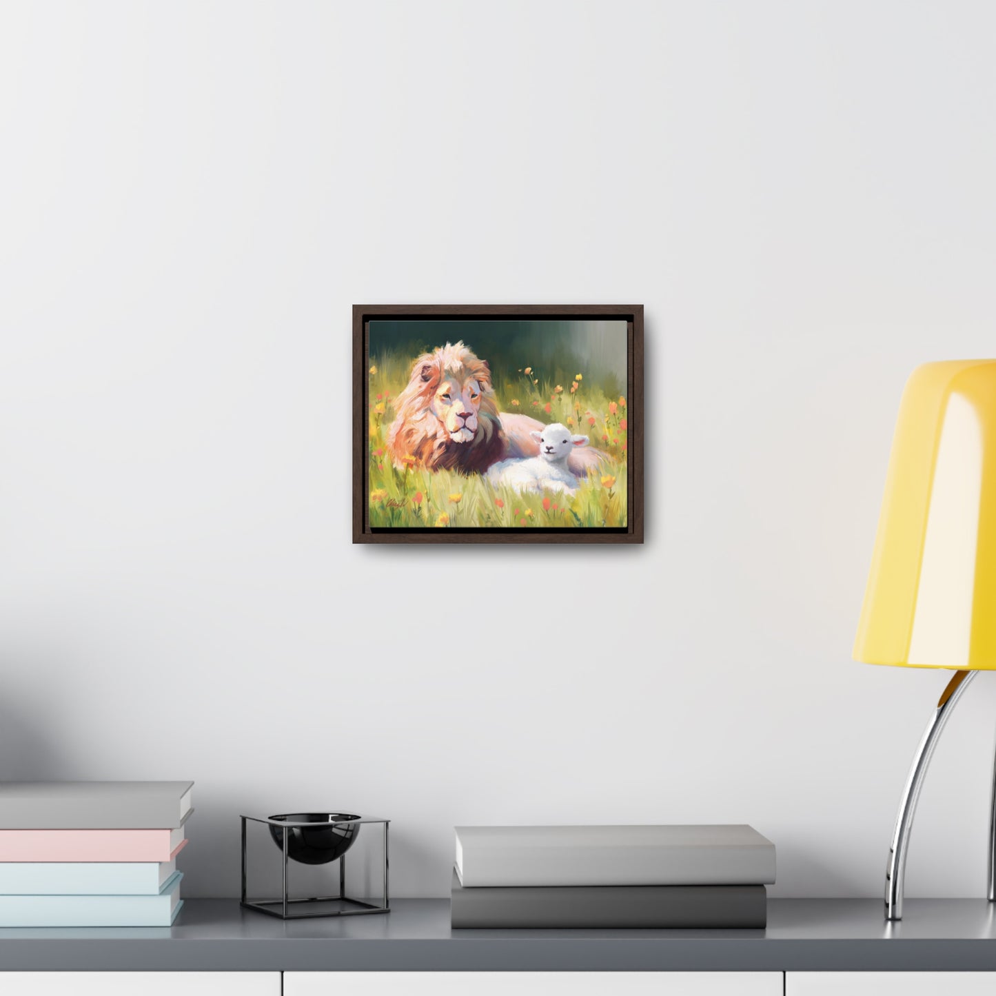 Stretched Canvas Print in Wood Frame--The Lamb and the Lion, by Chaz Walgamott