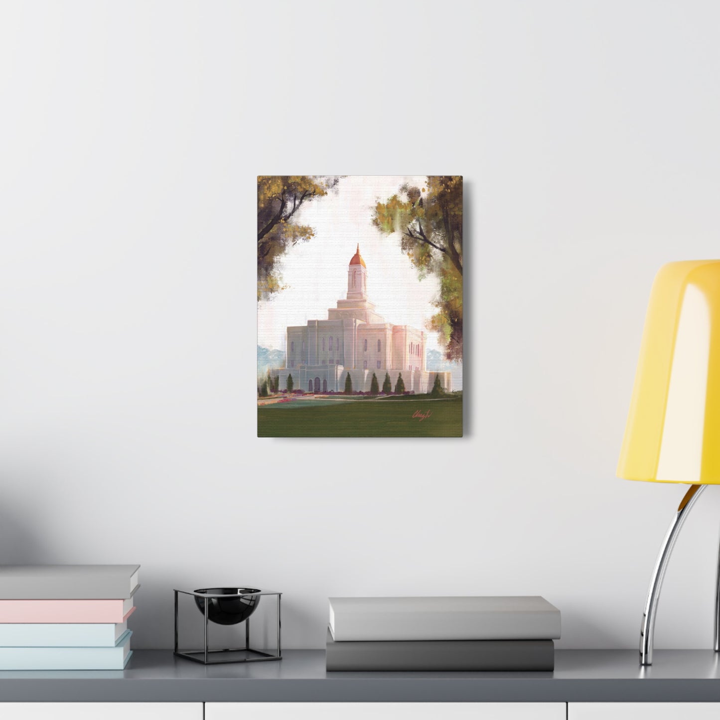 Canvas Gallery Wrap--Deseret Peak Temple--Golden, by Chaz Walgamott