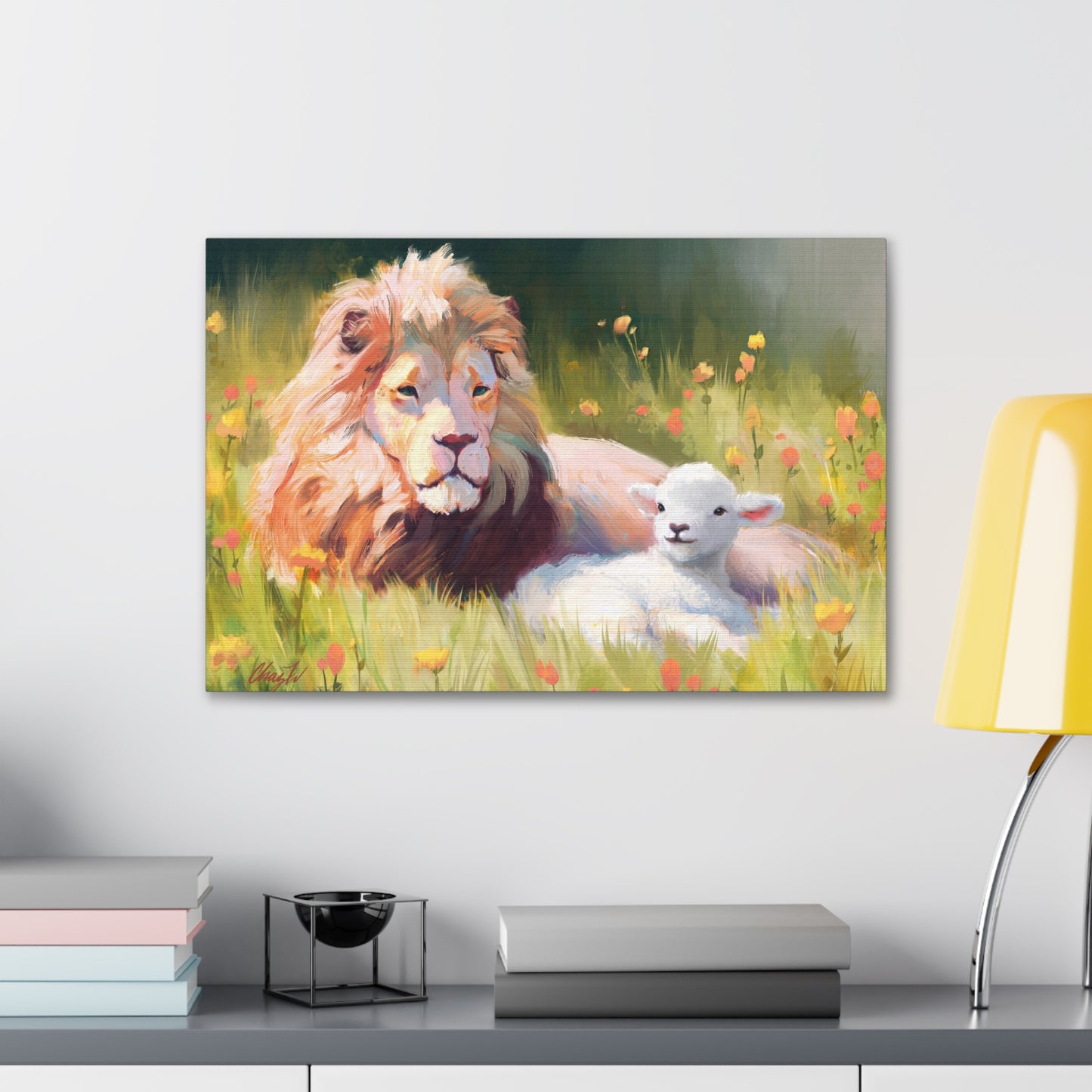 Canvas Gallery Wrap, The Lamb and the Lion, by Chaz Walgamott