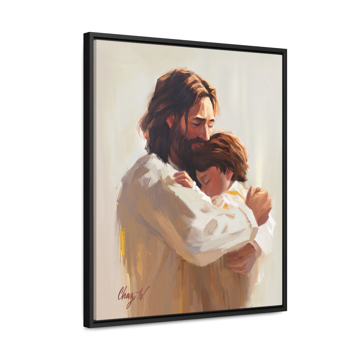 Framed canvas Wrap, Encircled in His Ever-Loving Arms, by Chaz Walgamott