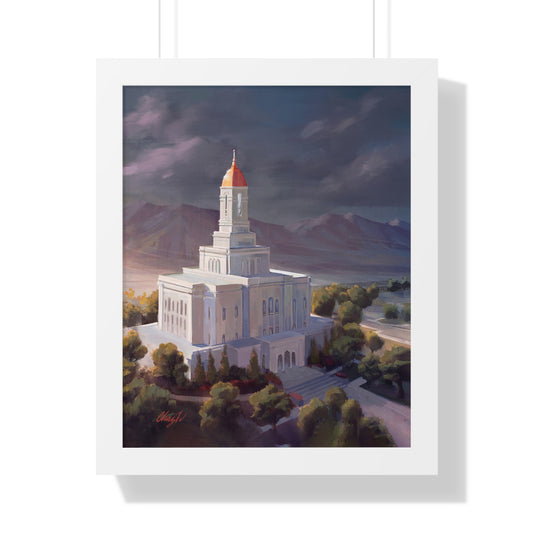 Framed Matte Print, Deseret Peak Temple--After the Storm, by Chaz Walgamott