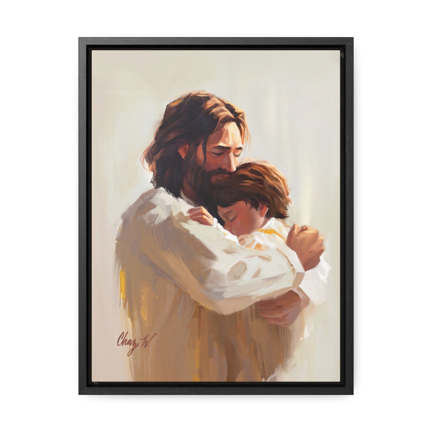 Framed canvas Wrap, Encircled in His Ever-Loving Arms, by Chaz Walgamott