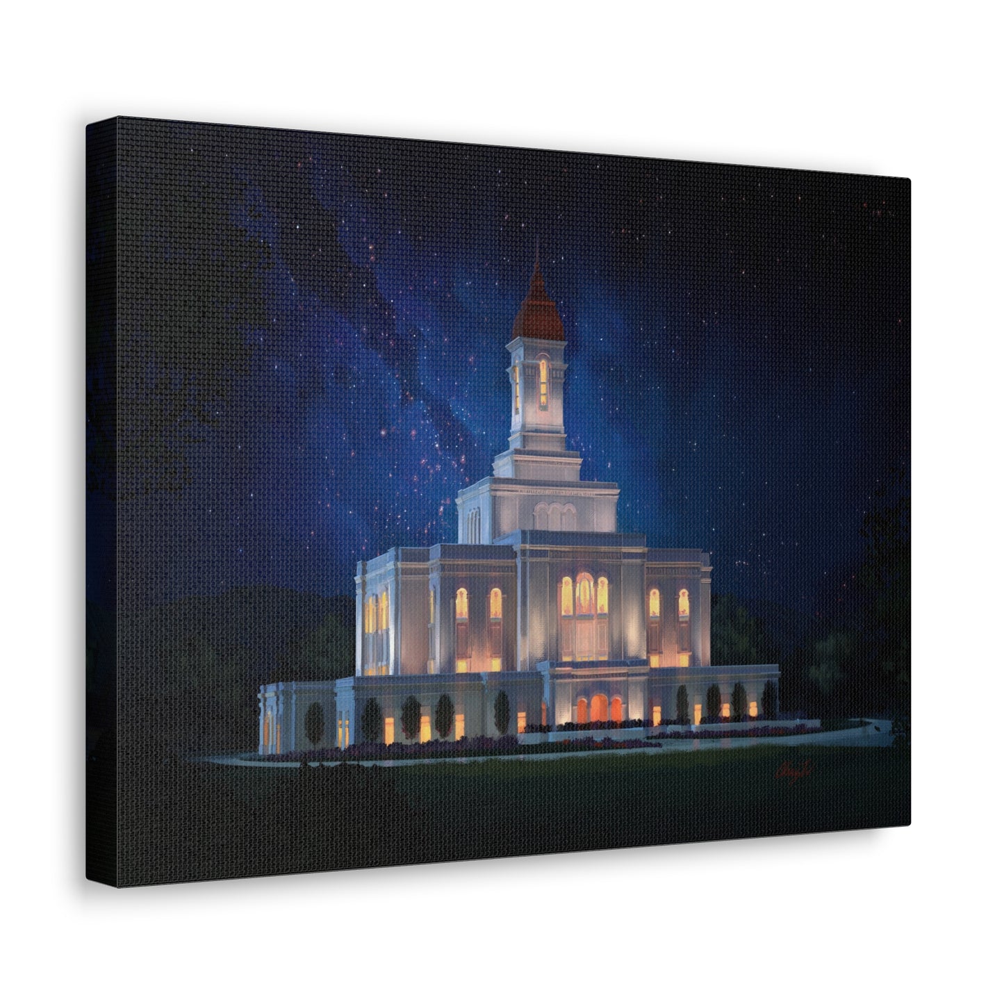 Canvas Gallery Wrap--Deseret Peak Temple--Night Sky, by Chaz Walgamott