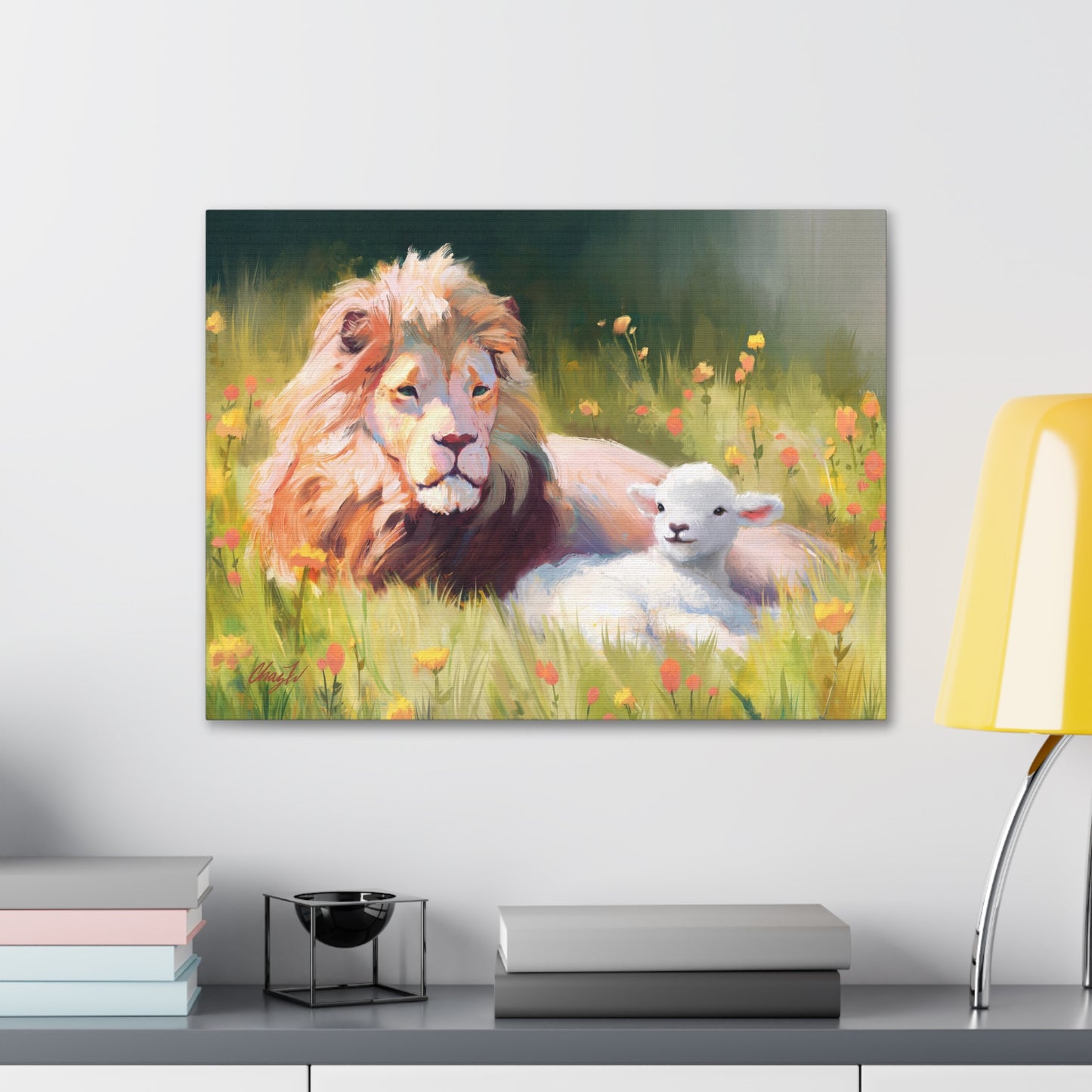 Canvas Gallery Wrap, The Lamb and the Lion, by Chaz Walgamott