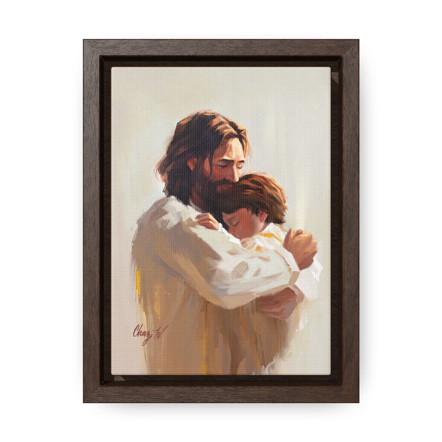 Framed canvas Wrap, Encircled in His Ever-Loving Arms, by Chaz Walgamott