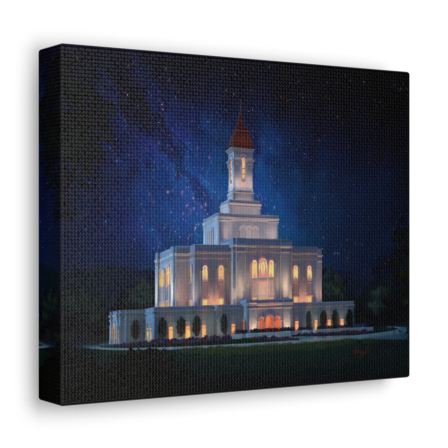 Canvas Gallery Wrap--Deseret Peak Temple--Night Sky, by Chaz Walgamott