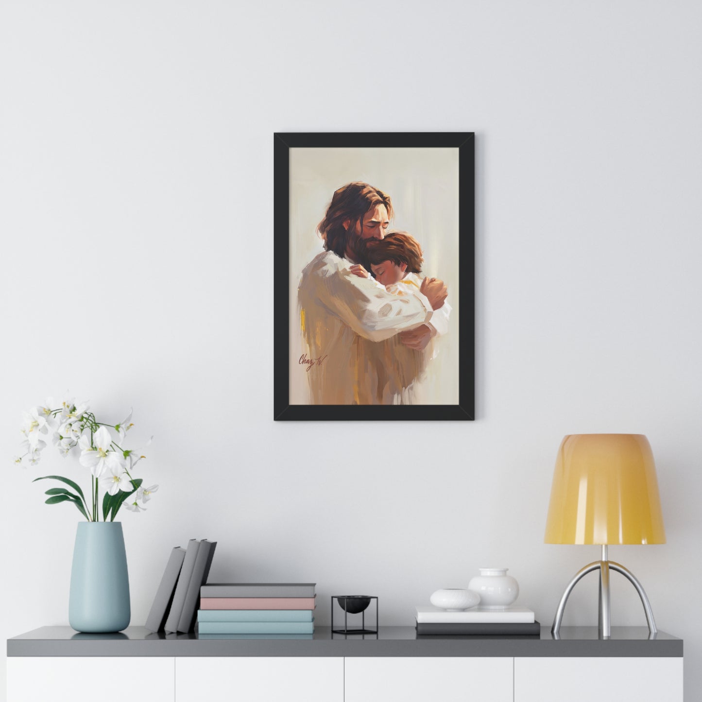 Framed Matte Print, Encircled in His Everloving Arms, by Chaz Walgamott