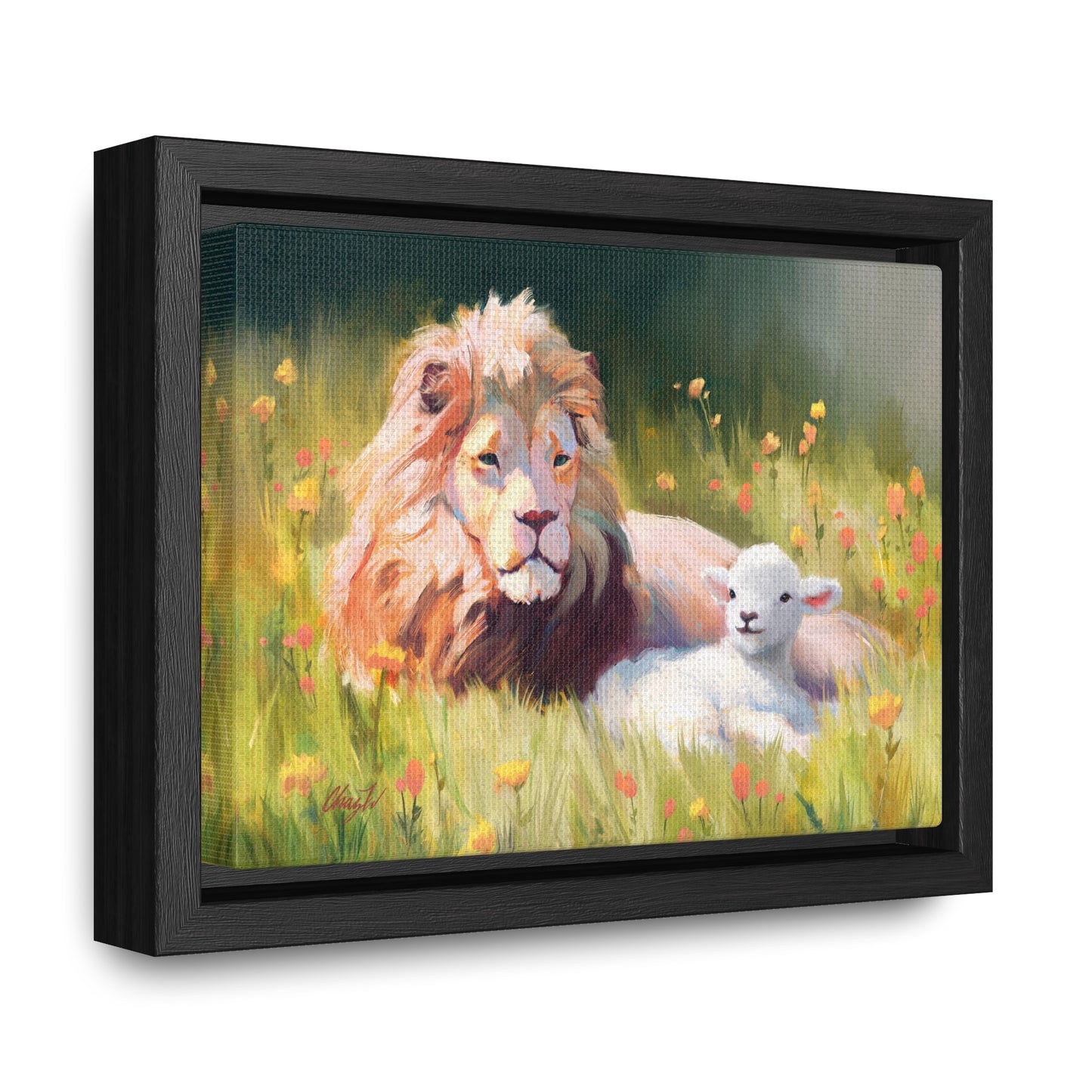 Stretched Canvas Print in Wood Frame--The Lamb and the Lion, by Chaz Walgamott