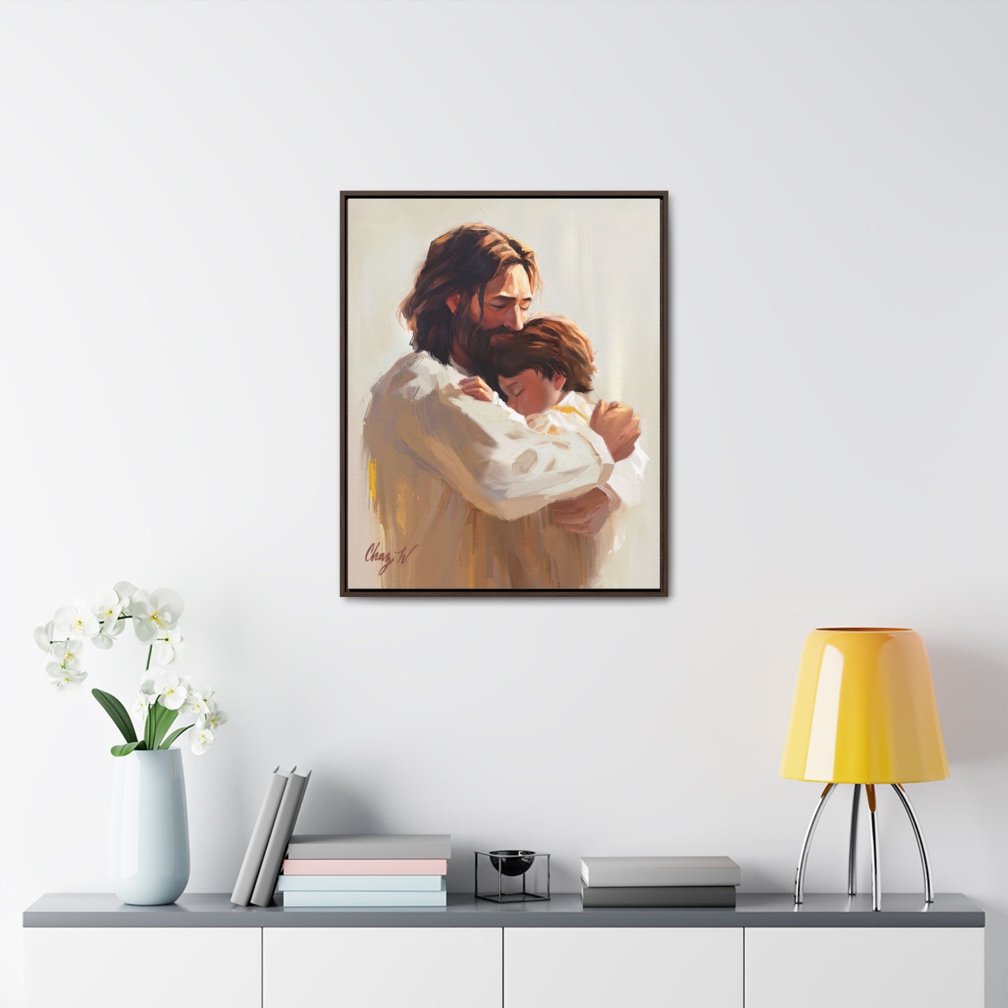 Framed canvas Wrap, Encircled in His Ever-Loving Arms, by Chaz Walgamott