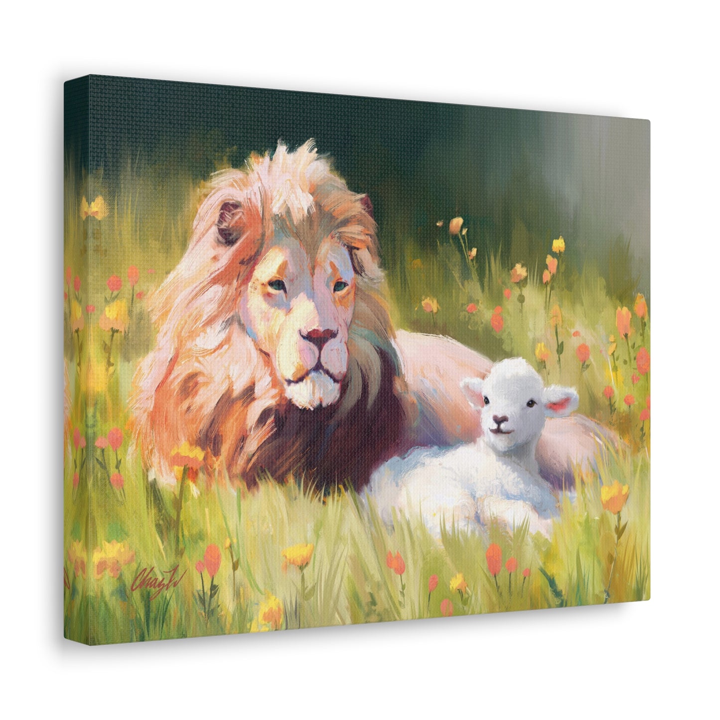 Canvas Gallery Wrap, The Lamb and the Lion, by Chaz Walgamott