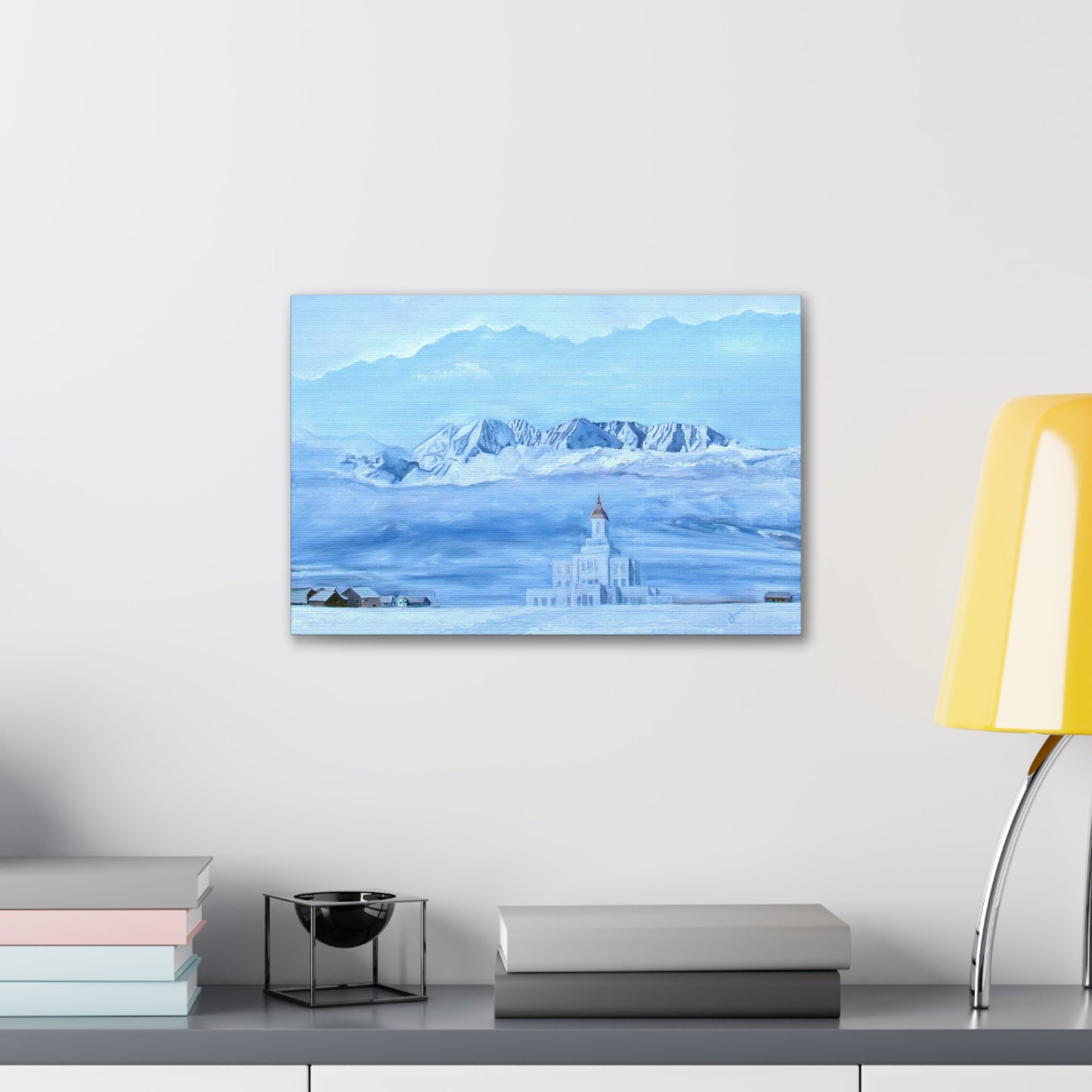 Canvas Gallery Wrap--Deseret Peak Temple--Hope in the Bleak of Winter, by Jane Autry