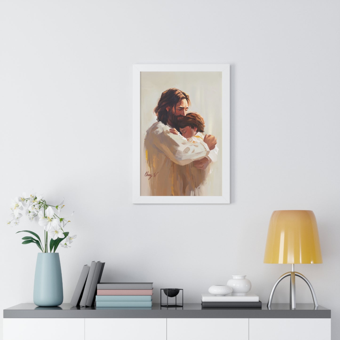 Framed Matte Print, Encircled in His Everloving Arms, by Chaz Walgamott