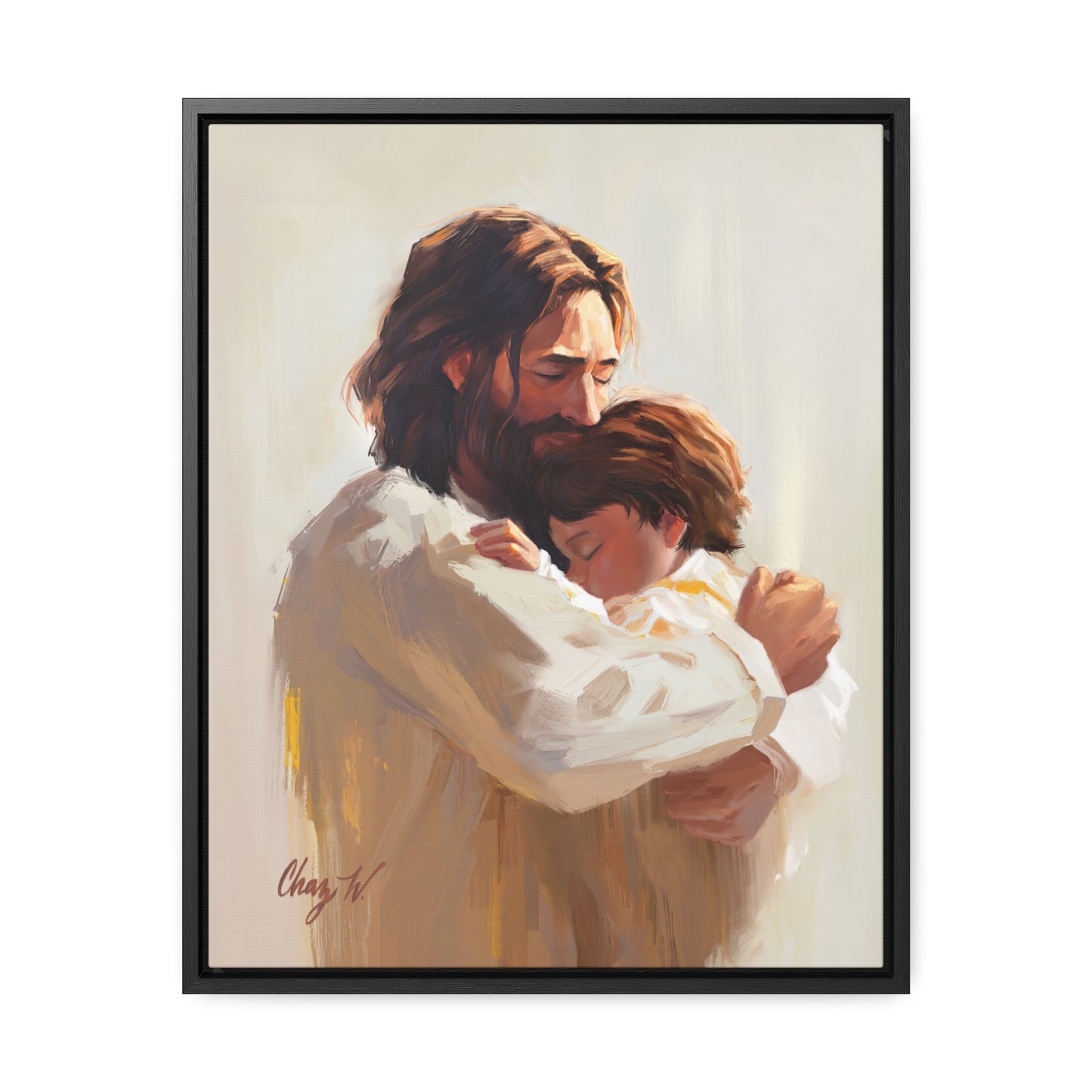 Framed canvas Wrap, Encircled in His Ever-Loving Arms, by Chaz Walgamott