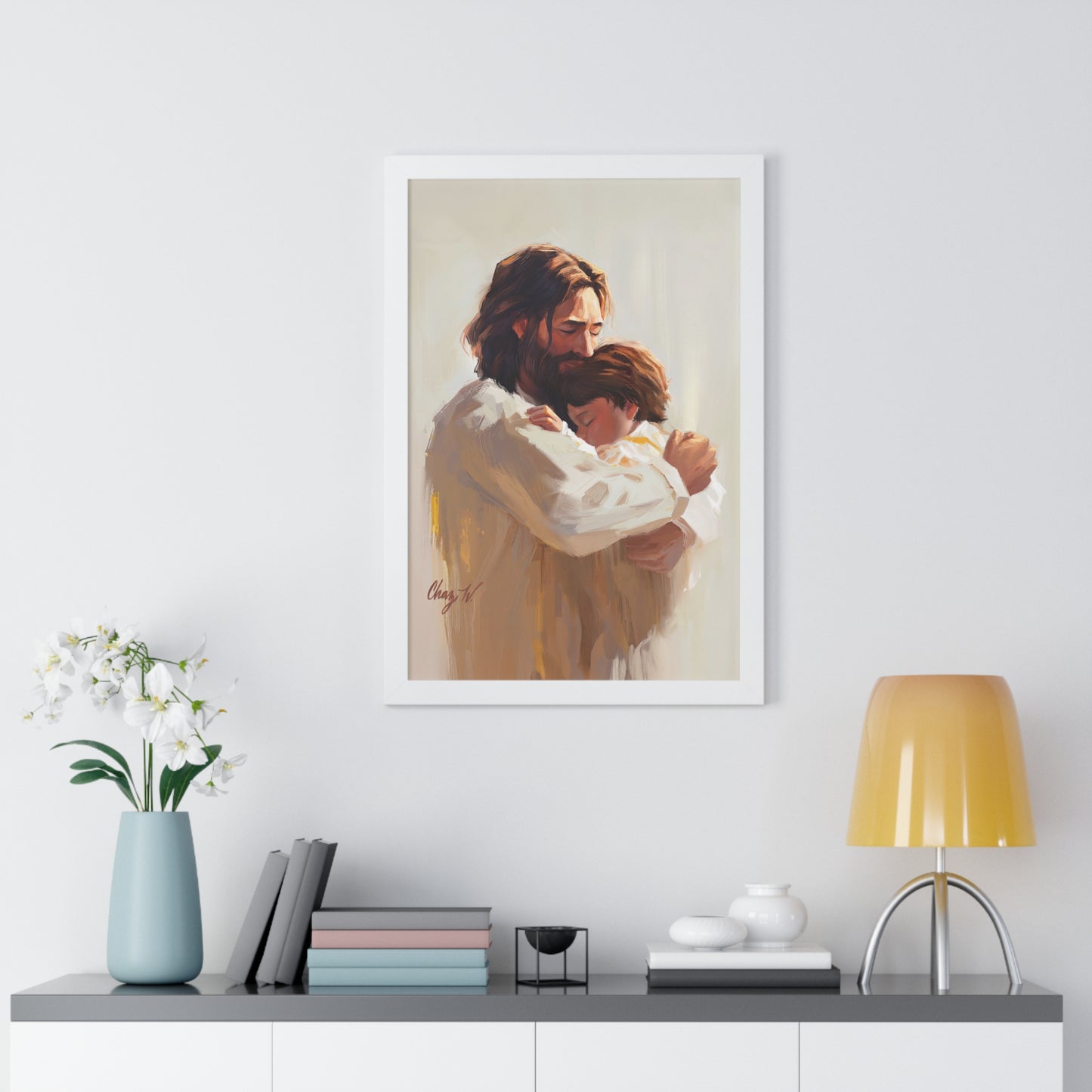 Framed Matte Print, Encircled in His Everloving Arms, by Chaz Walgamott