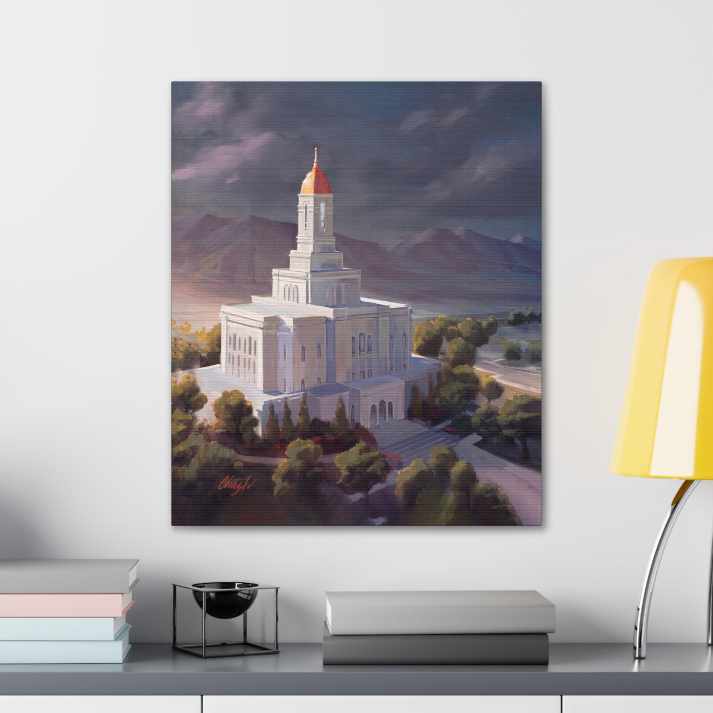 Canvas Gallery Wrap--Deseret Peak Temple--After the Storm, by Chaz Walgamott