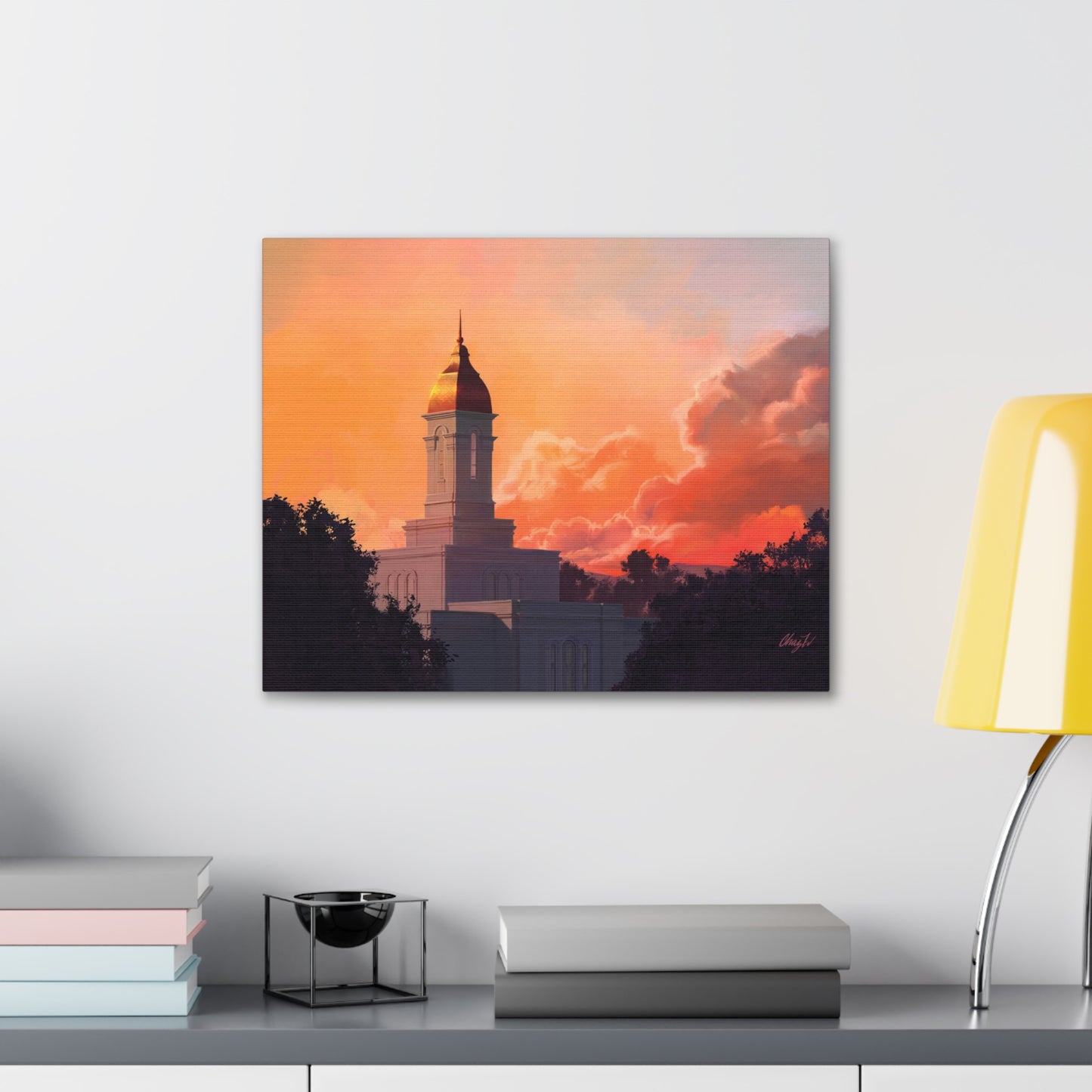 Canvas Gallery Wrap--Deseret Peak Temple--Sunset, by Chaz Walgamott