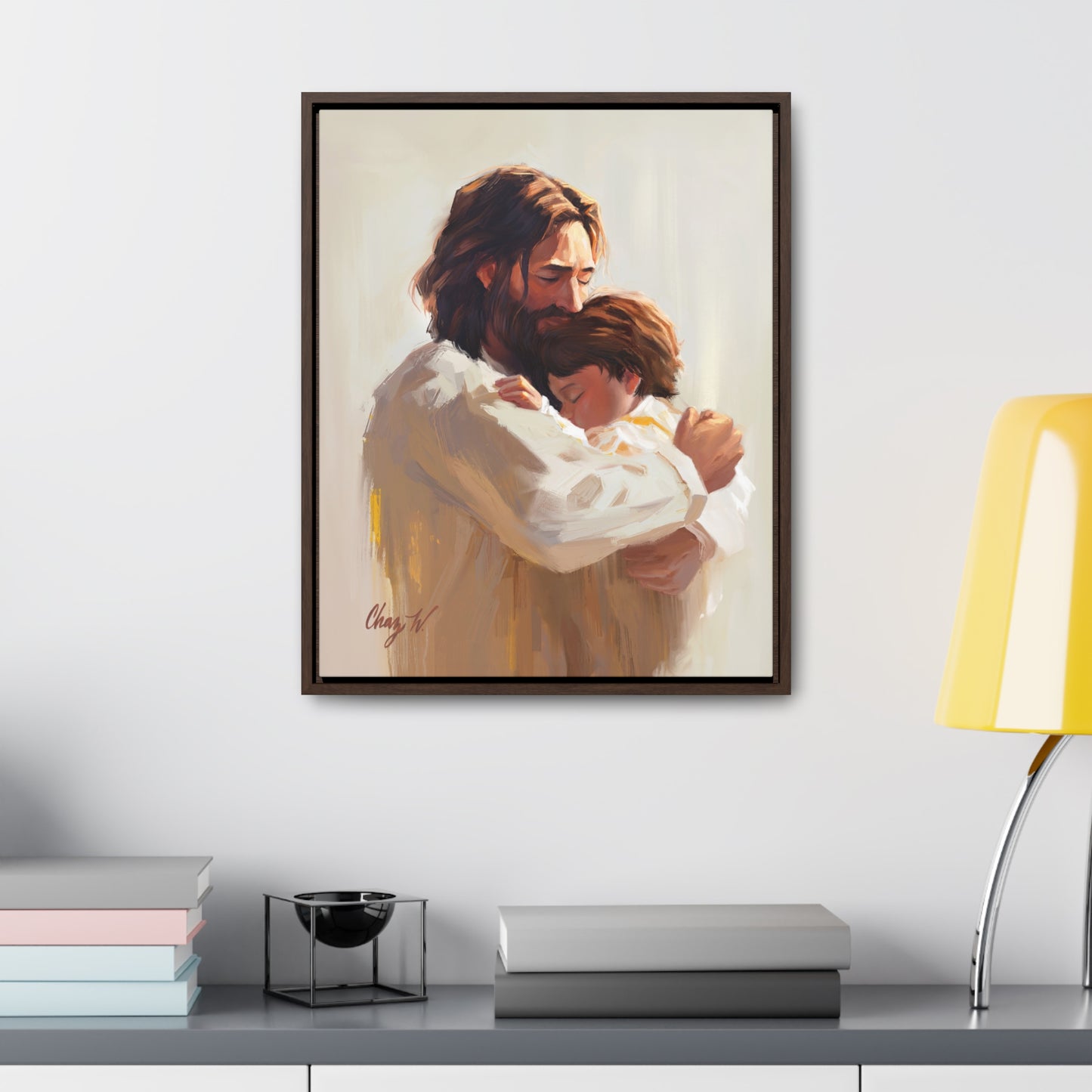 Framed canvas Wrap, Encircled in His Ever-Loving Arms, by Chaz Walgamott