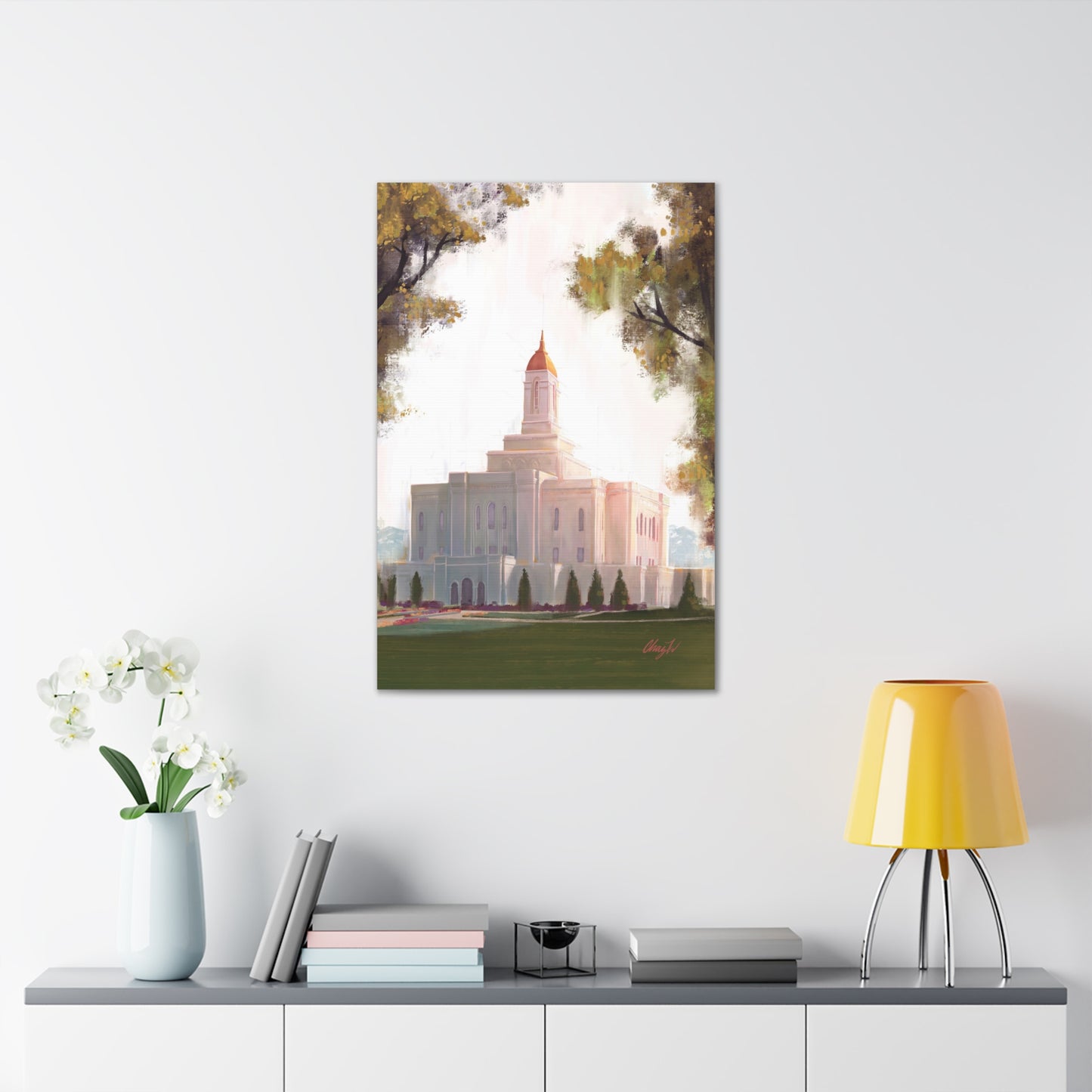 Canvas Gallery Wrap--Deseret Peak Temple--Golden, by Chaz Walgamott