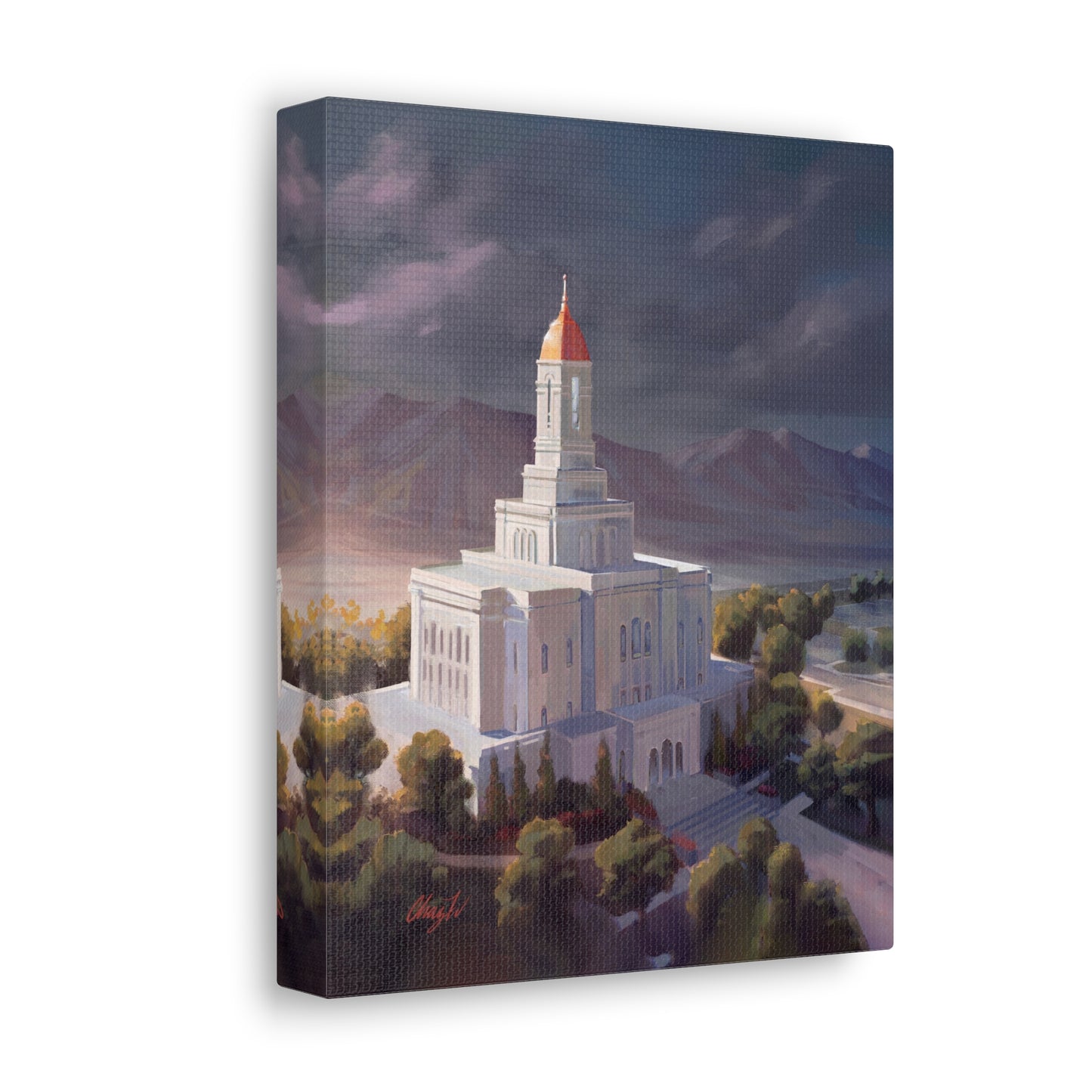 Canvas Gallery Wrap--Deseret Peak Temple--After the Storm, by Chaz Walgamott