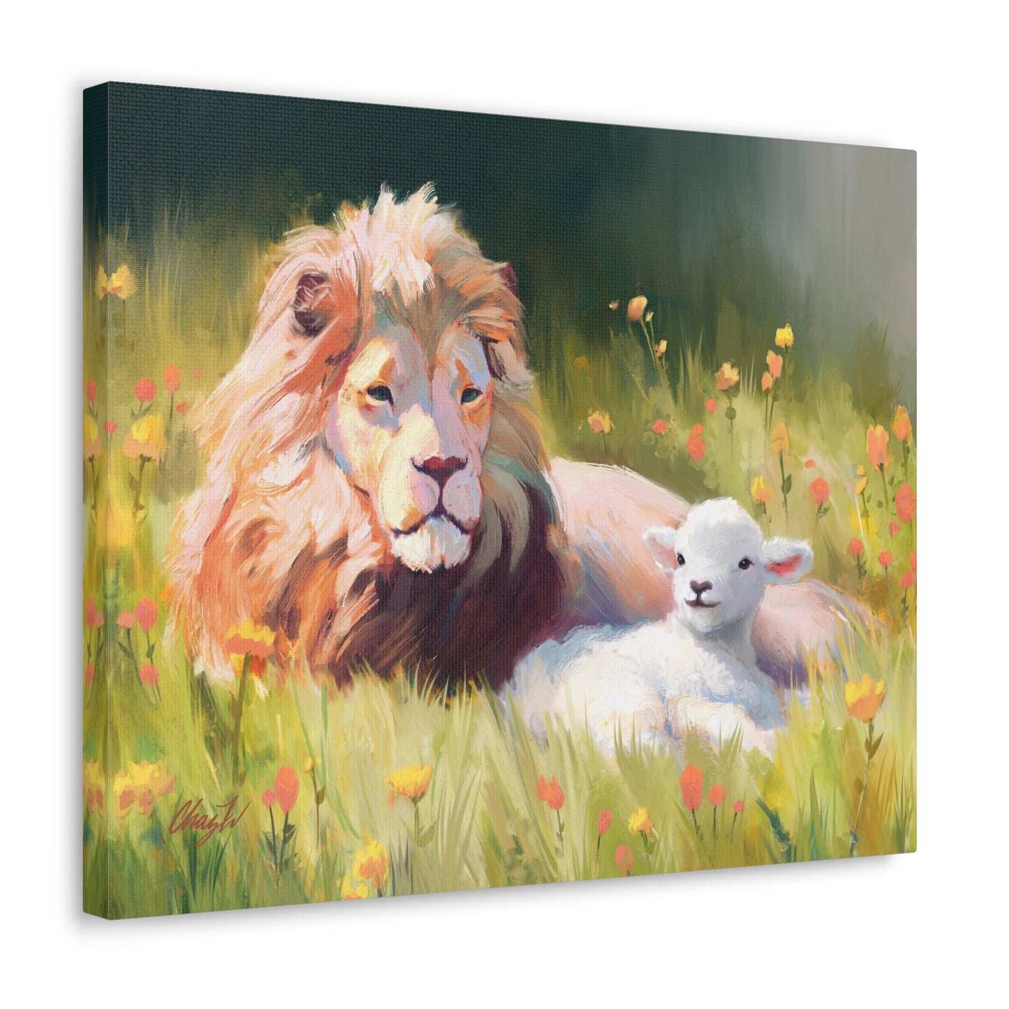 Canvas Gallery Wrap, The Lamb and the Lion, by Chaz Walgamott