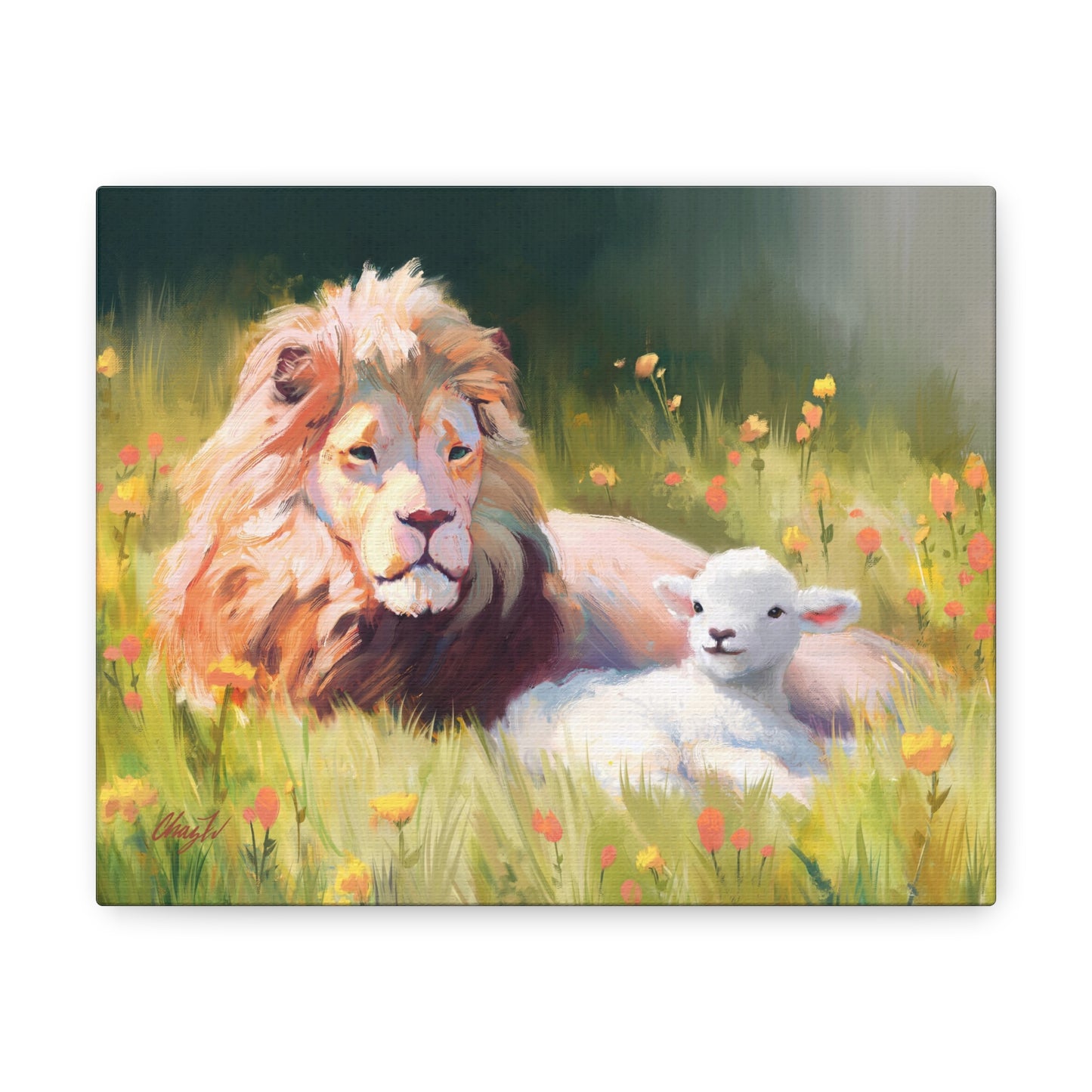 Canvas Gallery Wrap, The Lamb and the Lion, by Chaz Walgamott