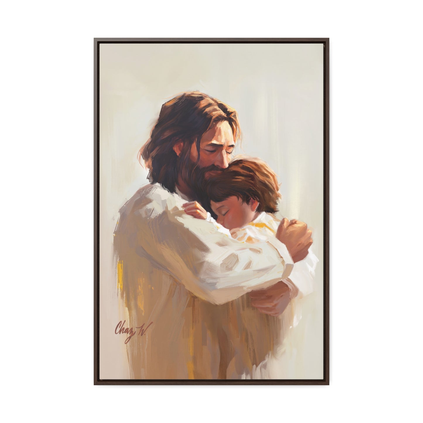 Framed canvas Wrap, Encircled in His Ever-Loving Arms, by Chaz Walgamott