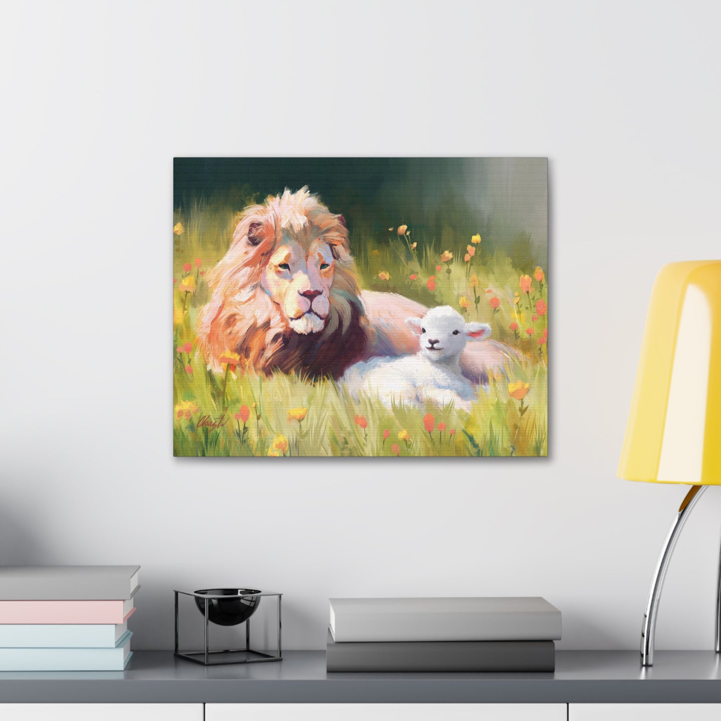 Canvas Gallery Wrap, The Lamb and the Lion, by Chaz Walgamott