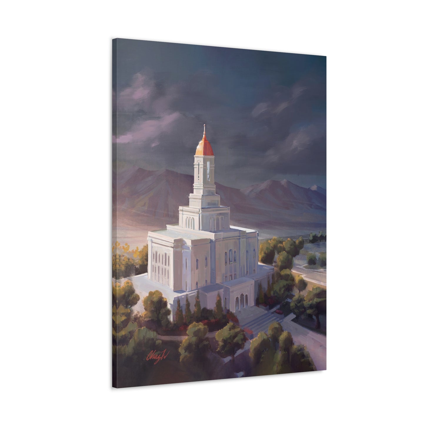 Canvas Gallery Wrap--Deseret Peak Temple--After the Storm, by Chaz Walgamott