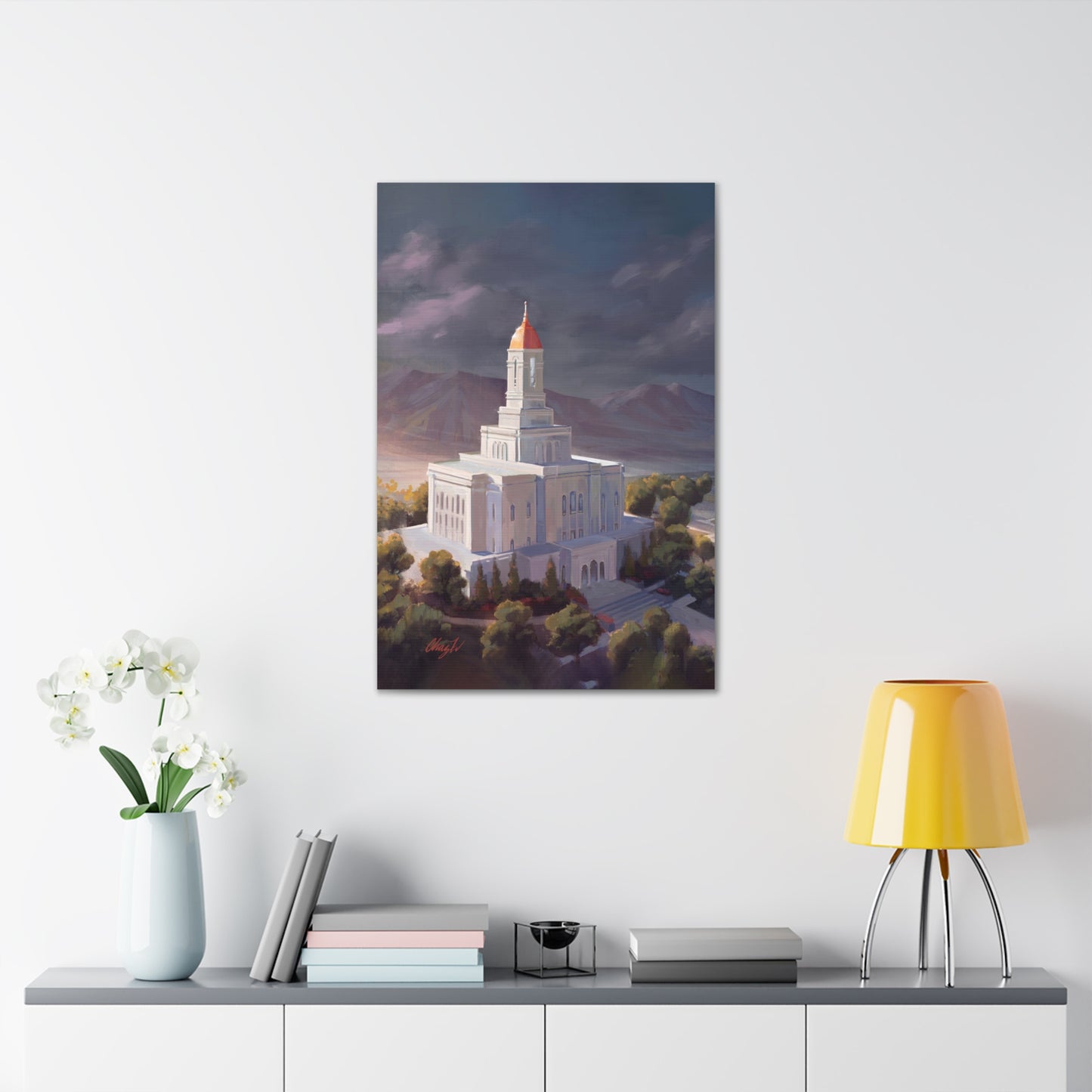 Canvas Gallery Wrap--Deseret Peak Temple--After the Storm, by Chaz Walgamott